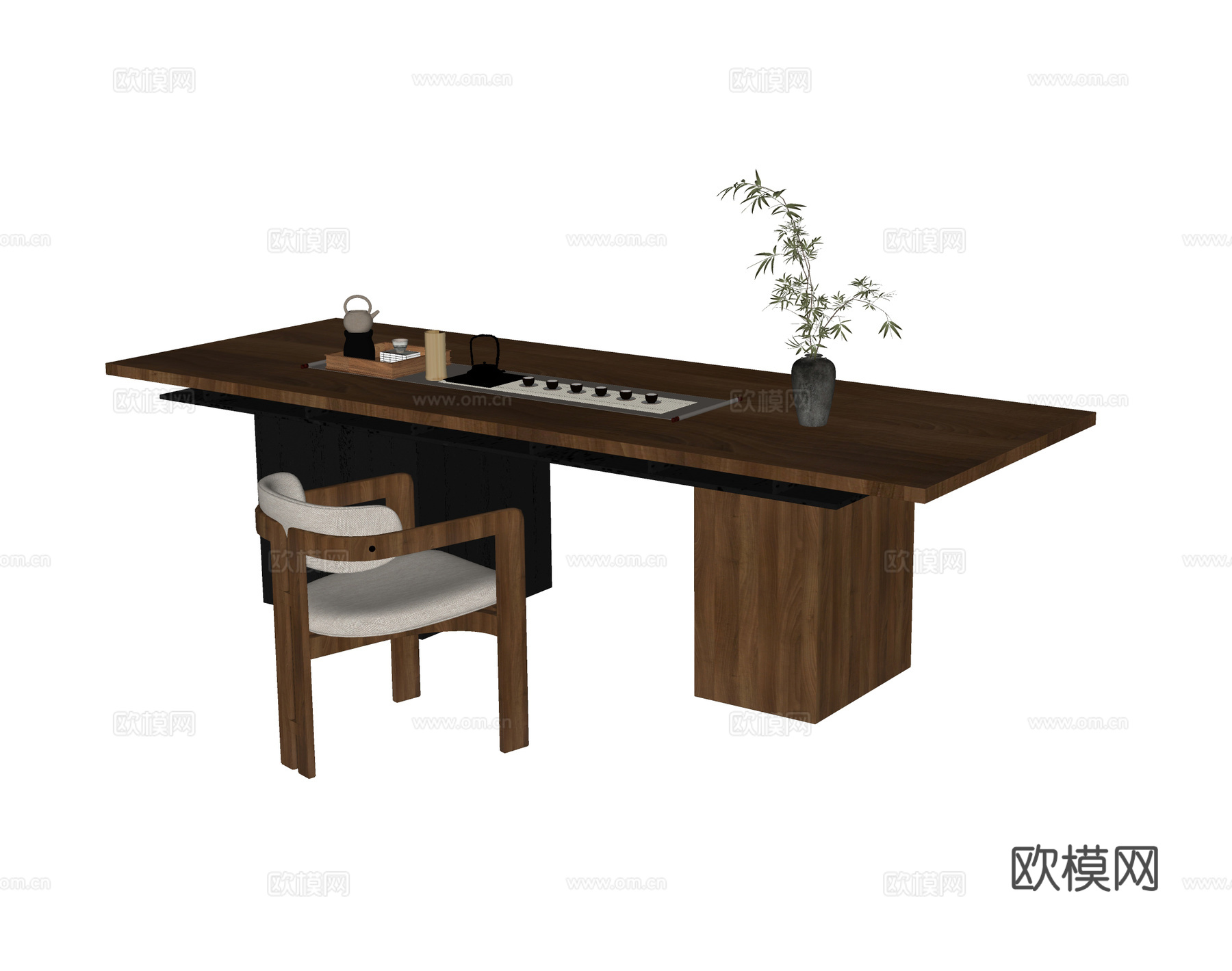 现代茶桌椅 茶桌 茶椅su模型