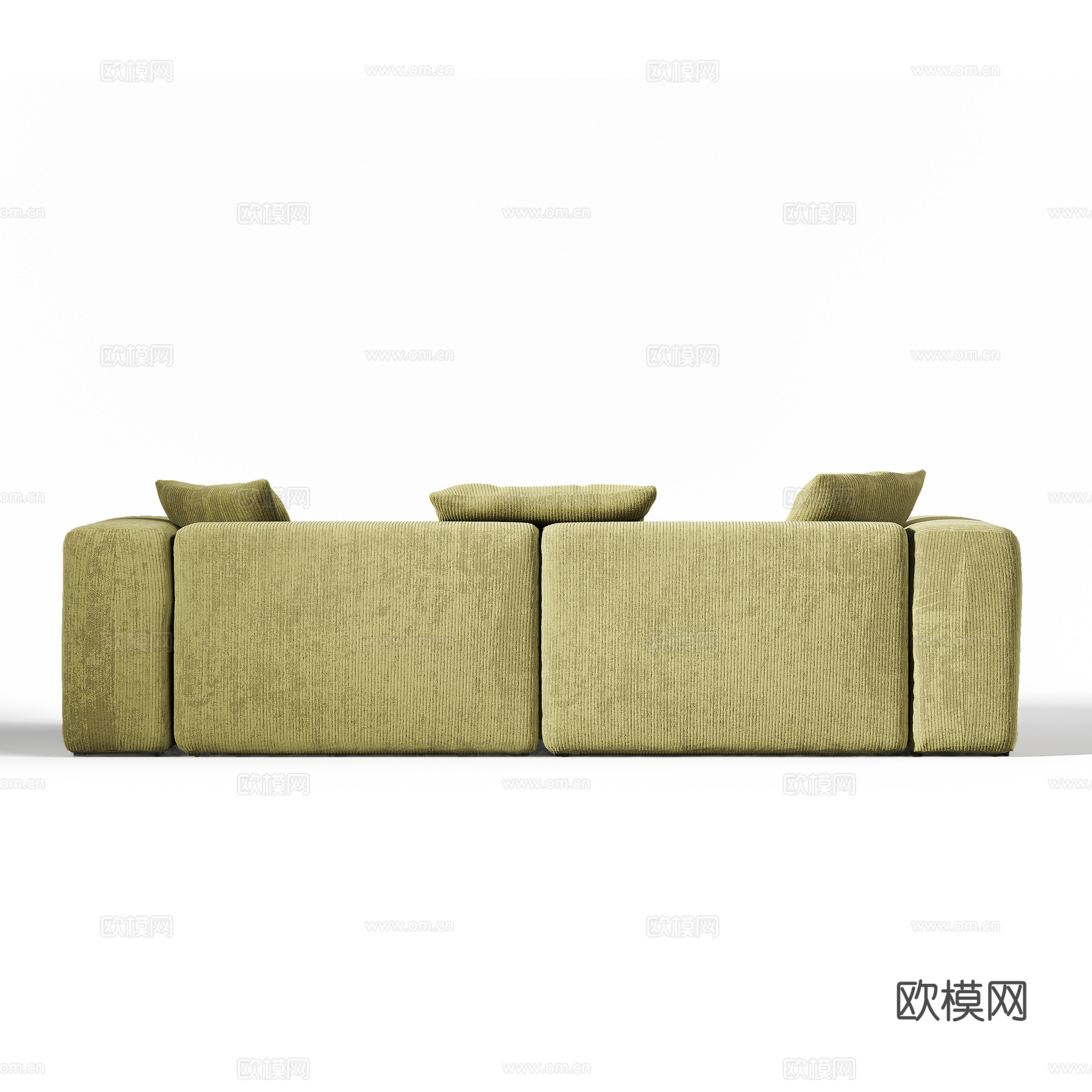现代奶油风布艺休闲沙发3d模型