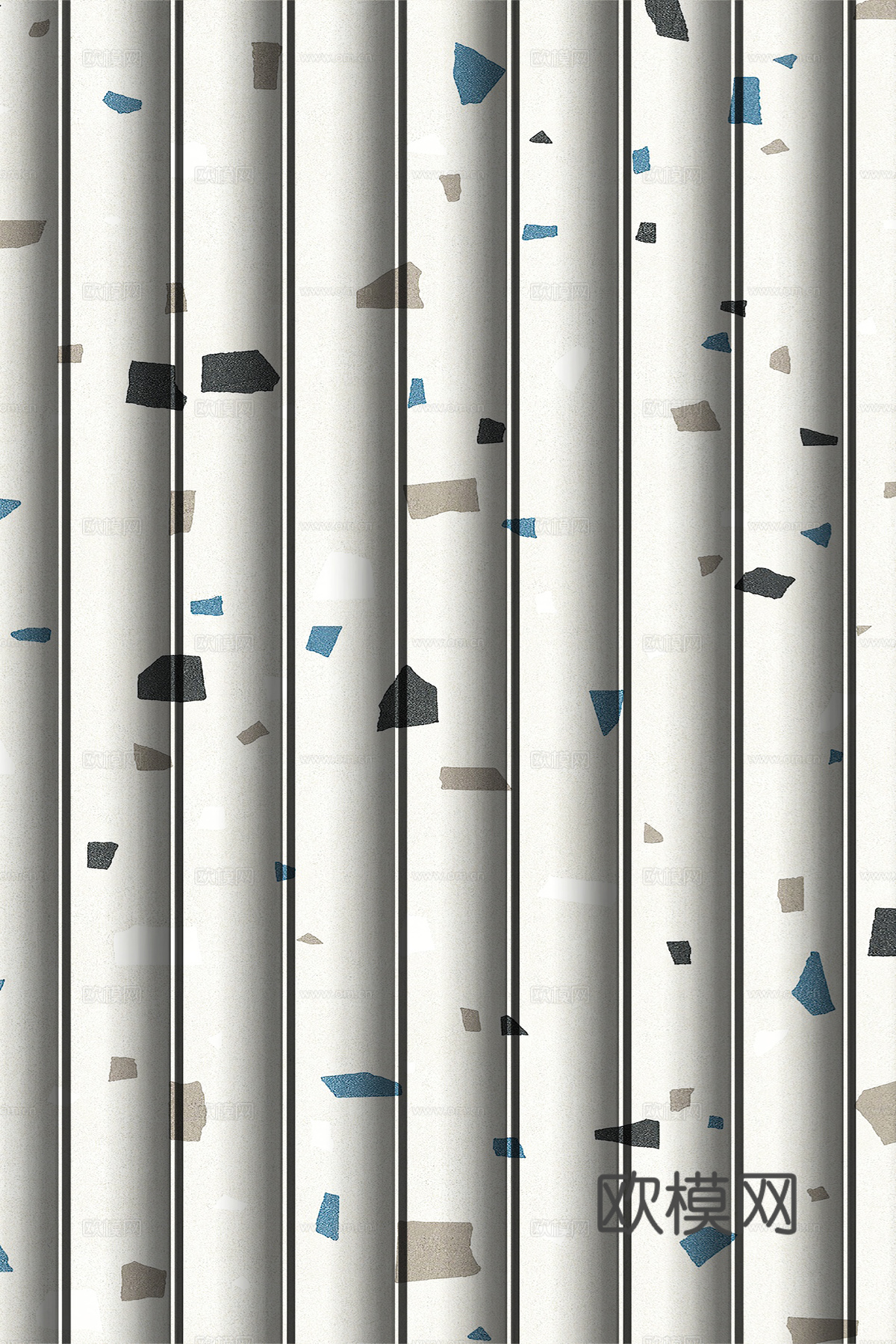 岩板大理石纹波浪艺术背景墙下载（渲染图4）