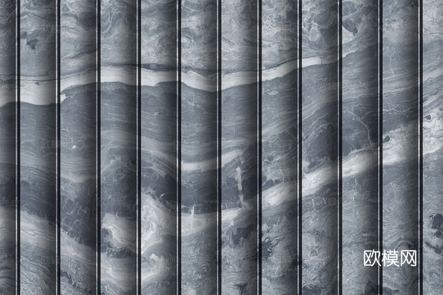 岩板大理石纹波浪艺术背景墙下载（渲染图4）