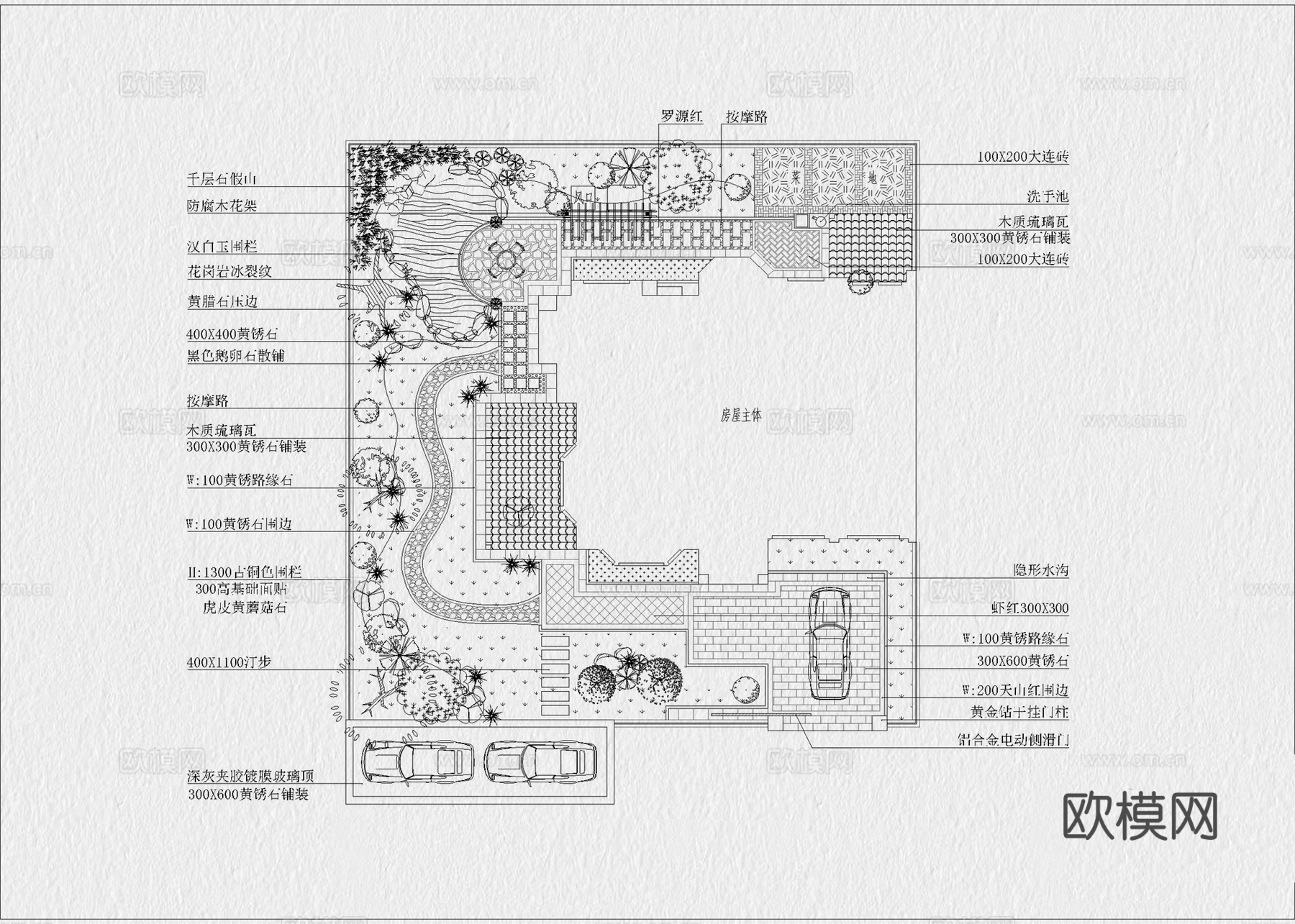 庭院 私家庭院 花园庭院 民宿庭院 别墅庭院 庭院露台cad施工图