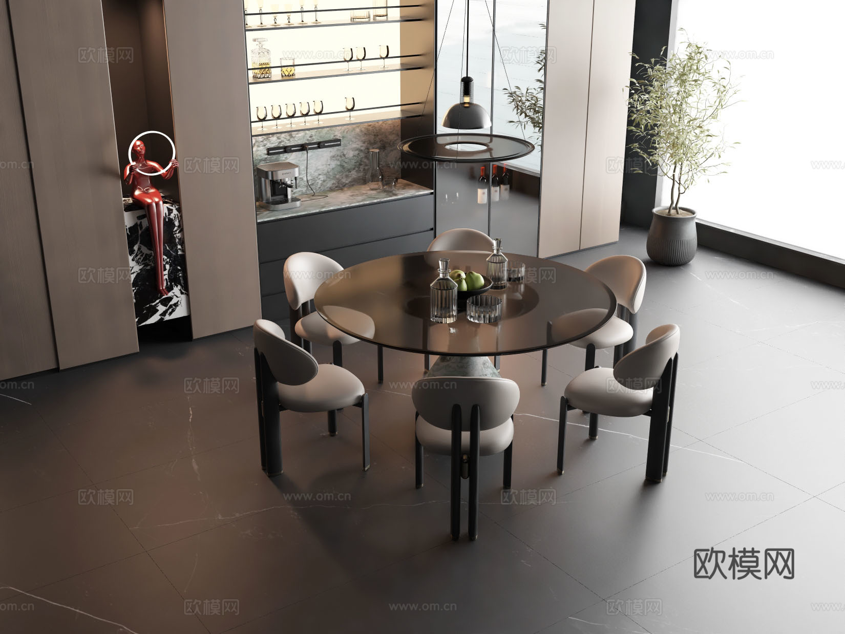 意式风格餐厅3d模型