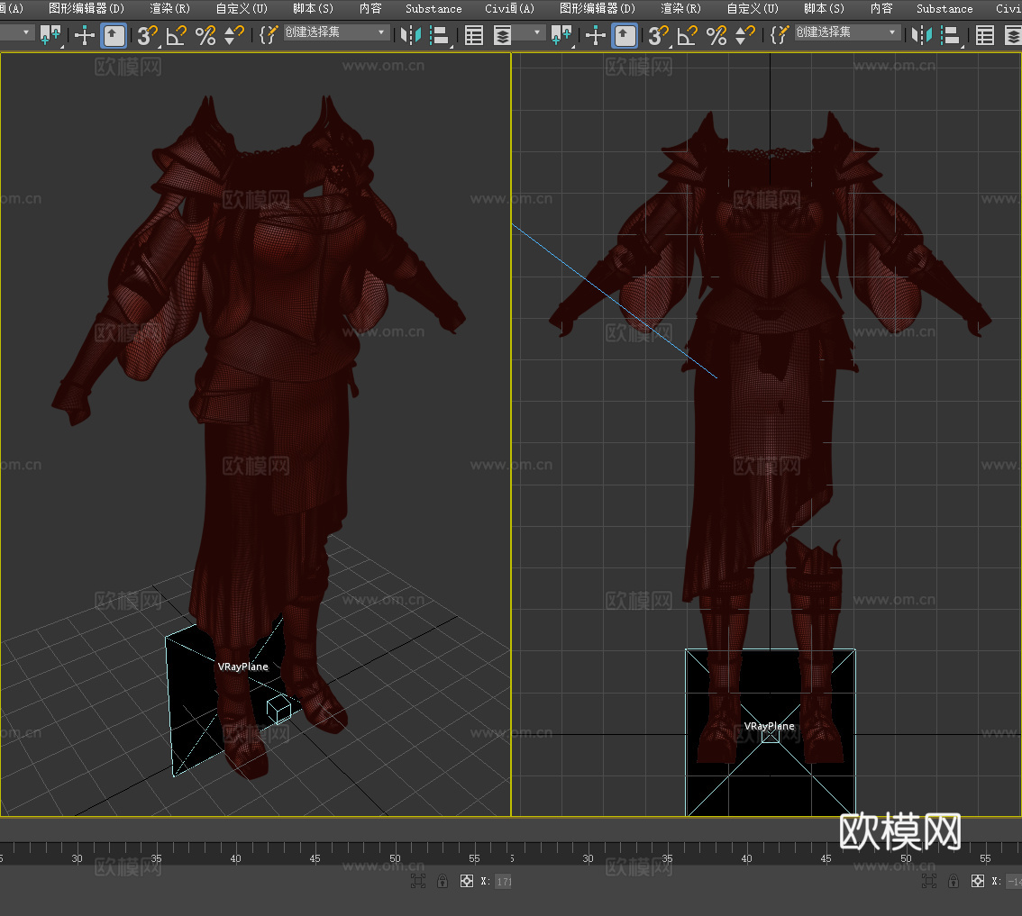 女性铠甲 盔甲 中世纪战斗服装 衣服3d模型
