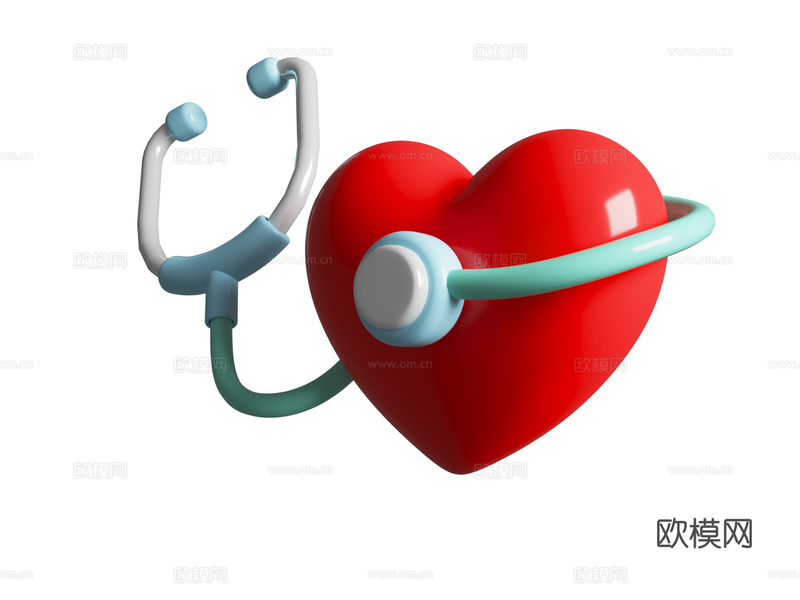 3D卡通 听诊器 Stethoscope  医疗用品 医疗设3d模型