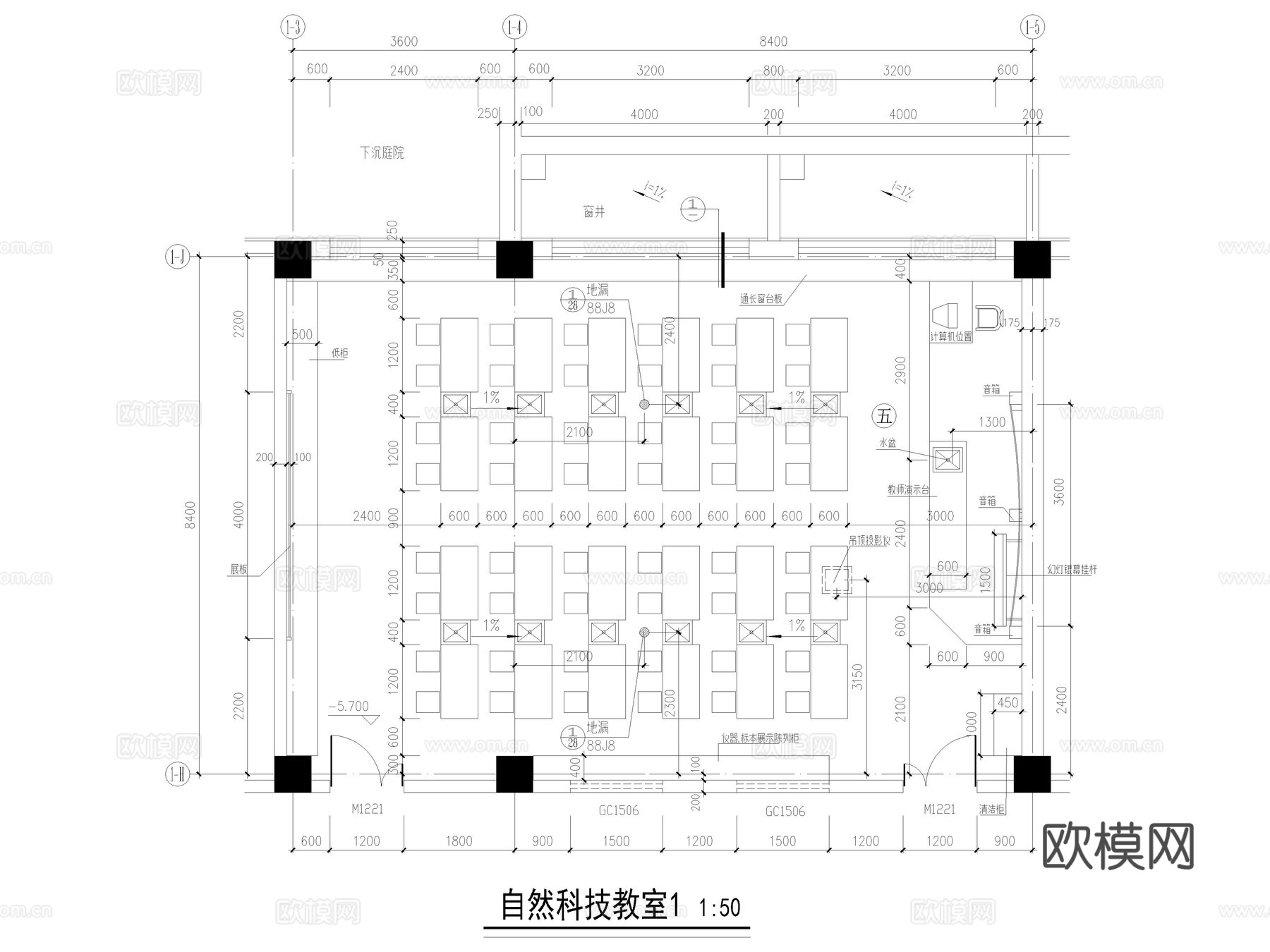 11套大学中学教室培训机构教室实训室自习室CAD平面布置图cad施工图