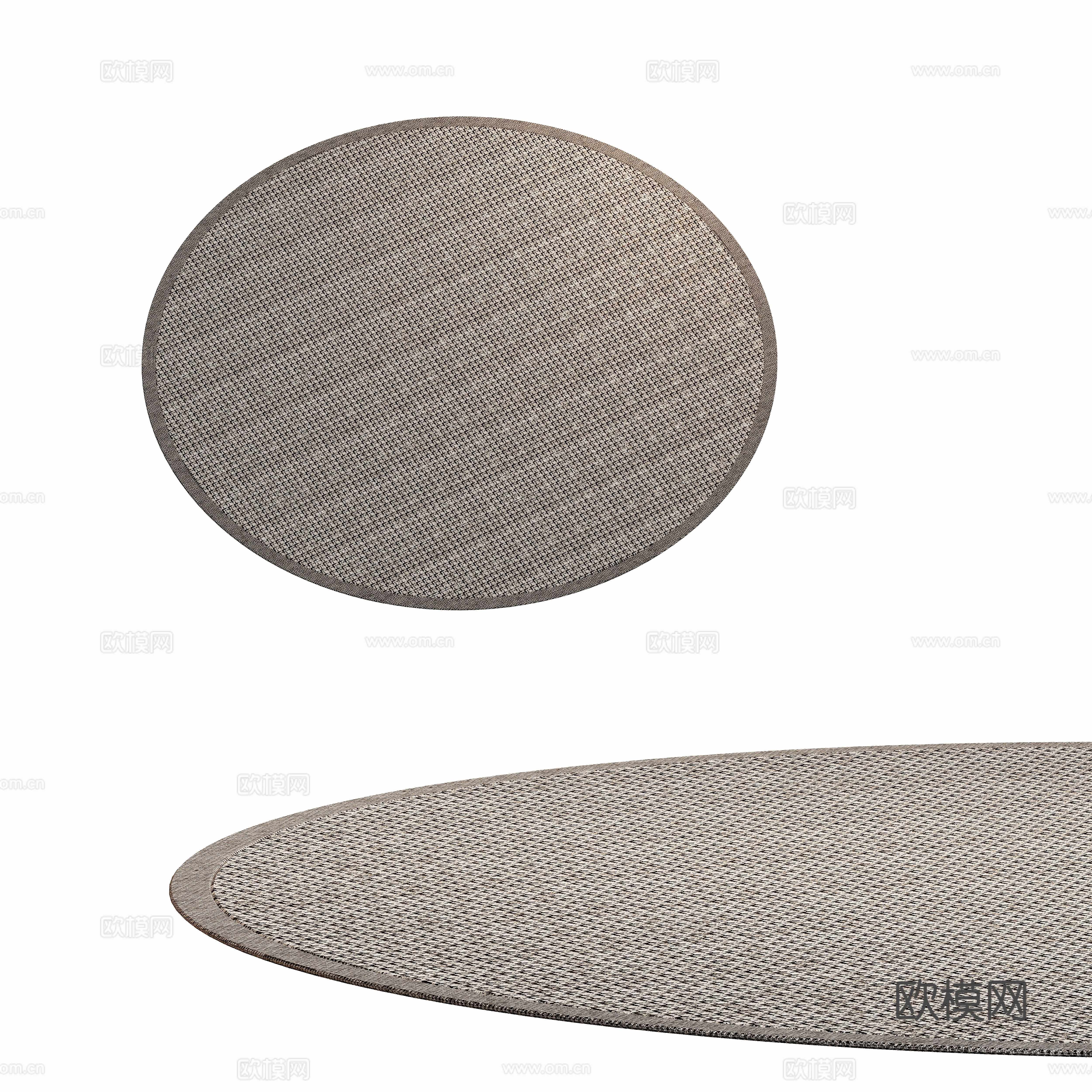 现代圆形地毯3d模型
