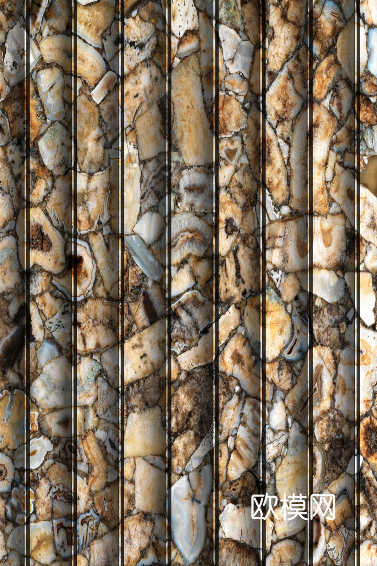 岩板大理石纹波浪艺术背景墙下载（渲染图4）