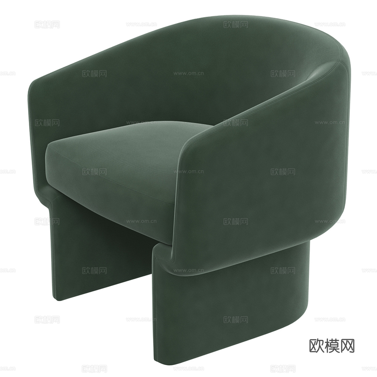 现代意式布艺扶手椅3d模型