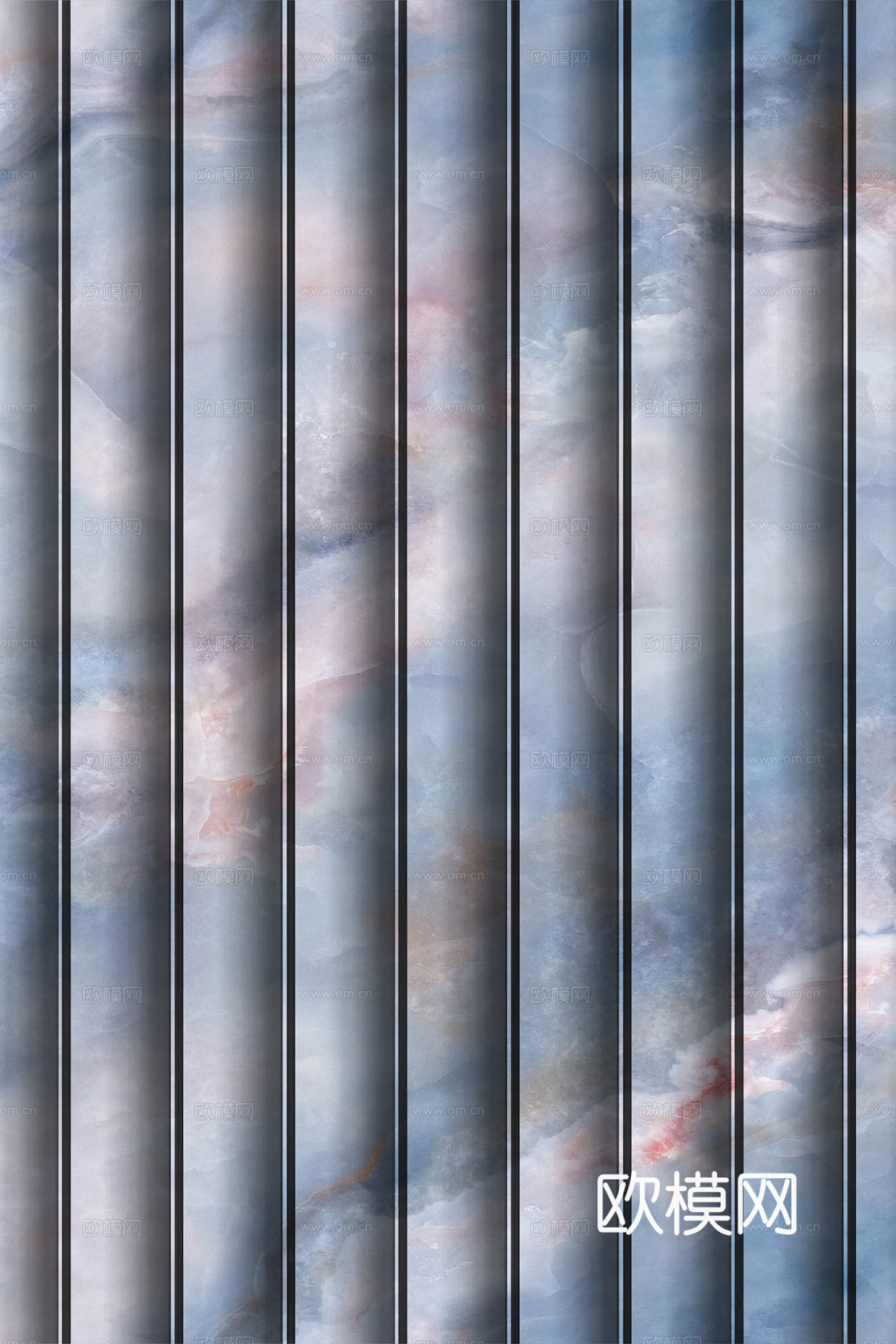 岩板大理石纹波浪艺术背景墙下载（渲染图3）