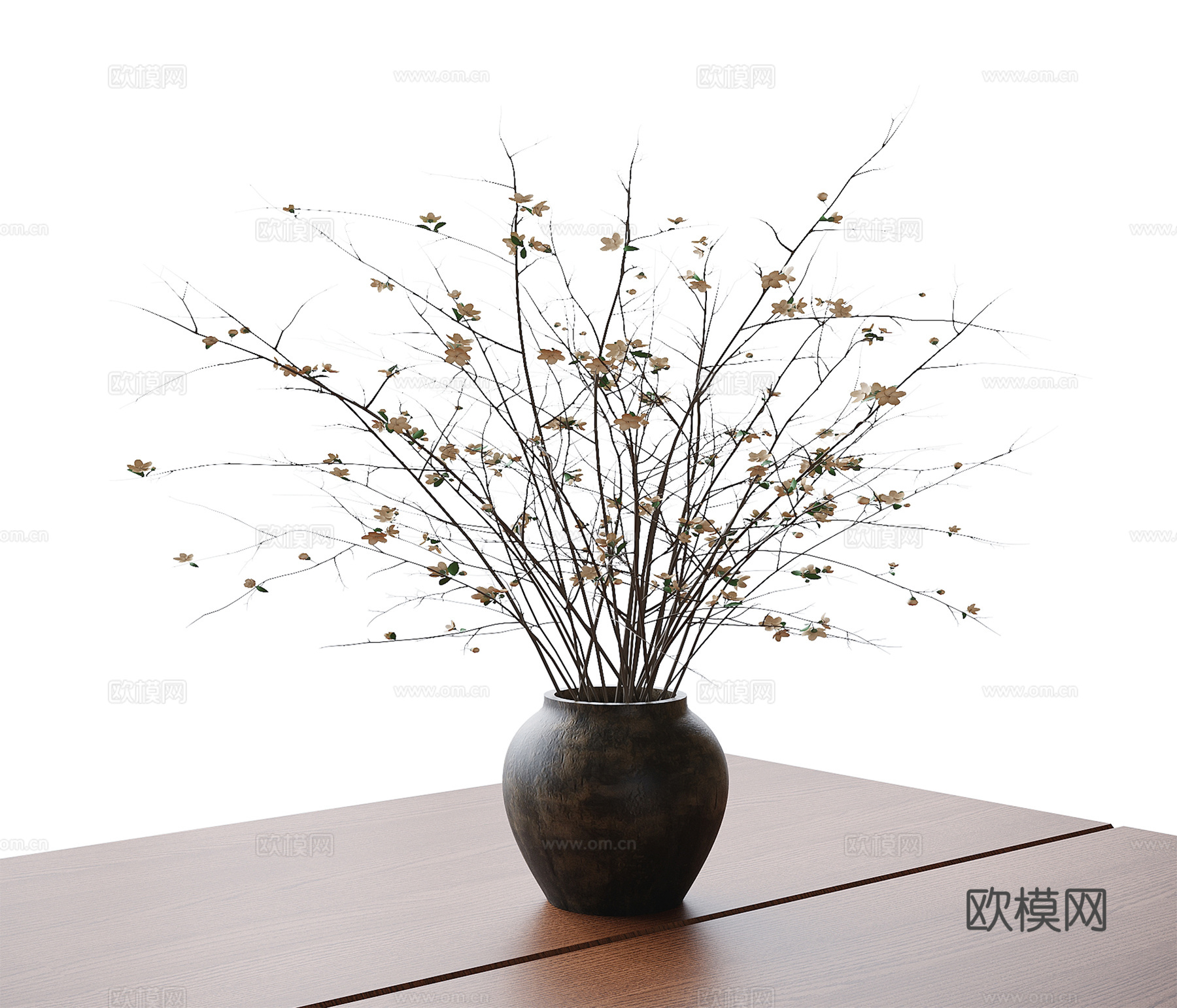 现代花瓶花艺 插花花艺3d模型