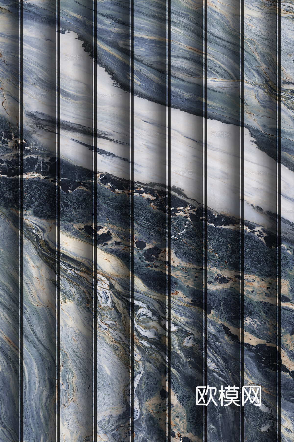 岩板大理石纹波浪艺术背景墙下载（渲染图8）