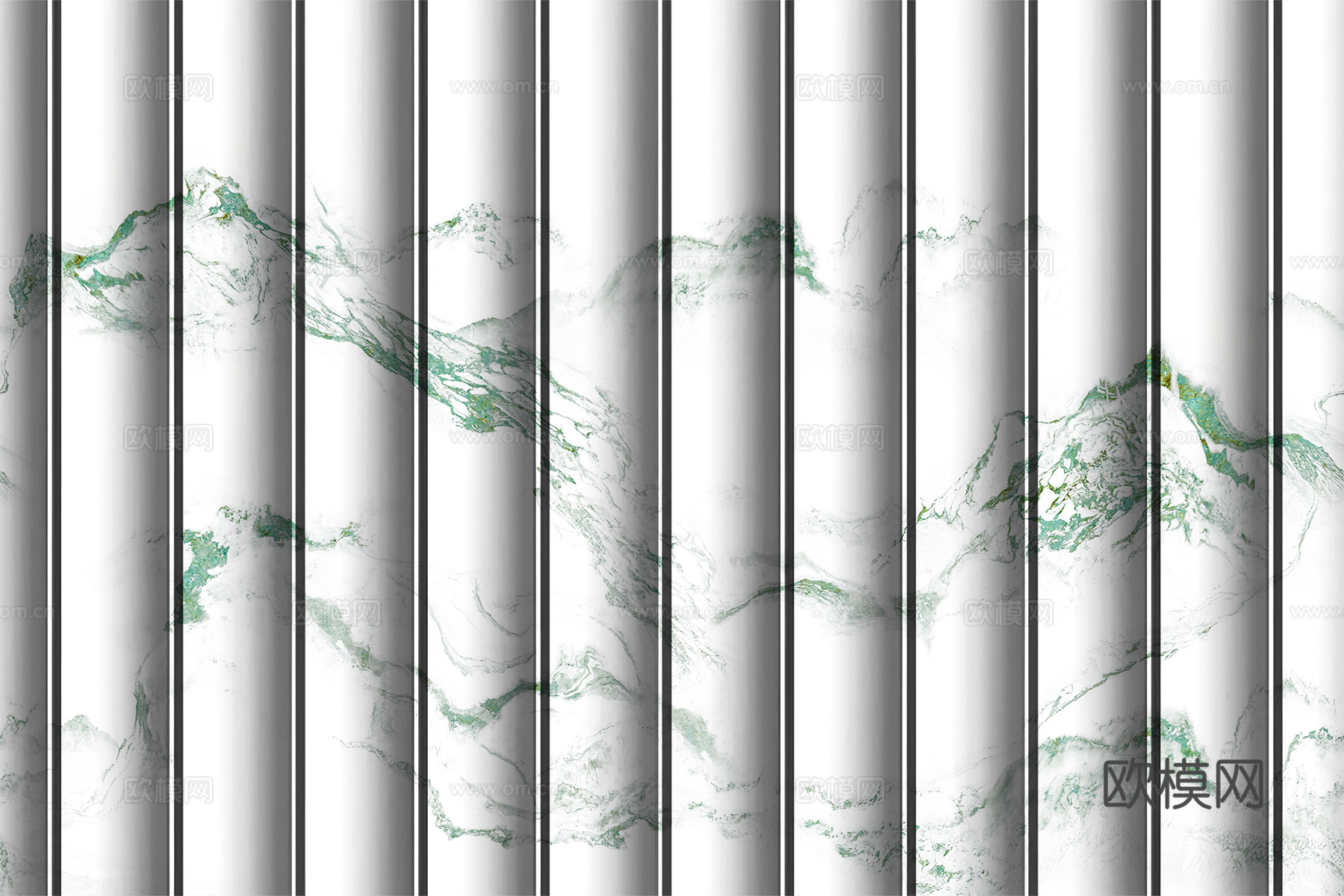 岩板大理石纹波浪艺术背景墙下载（渲染图2）