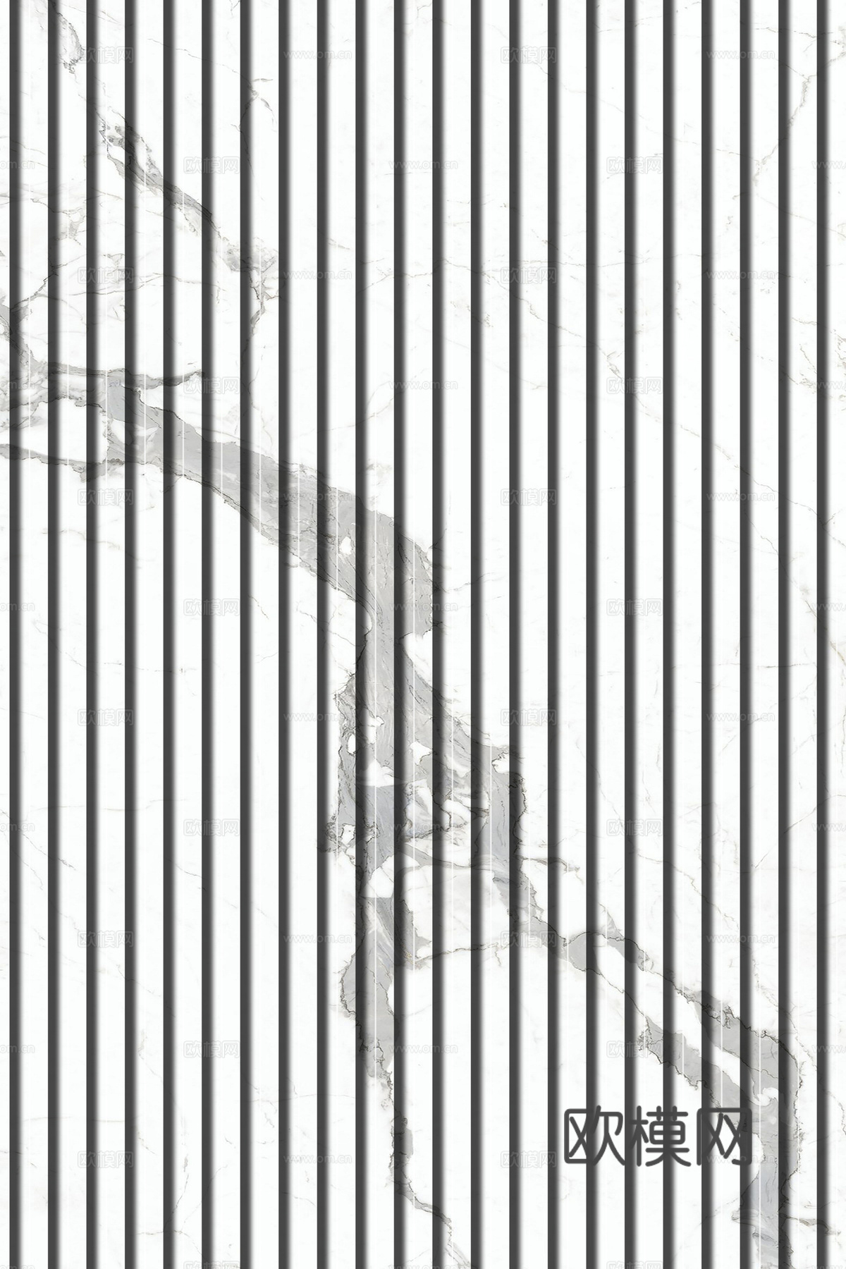 岩板大理石纹拉槽长城板格栅背景墙下载（渲染图4）