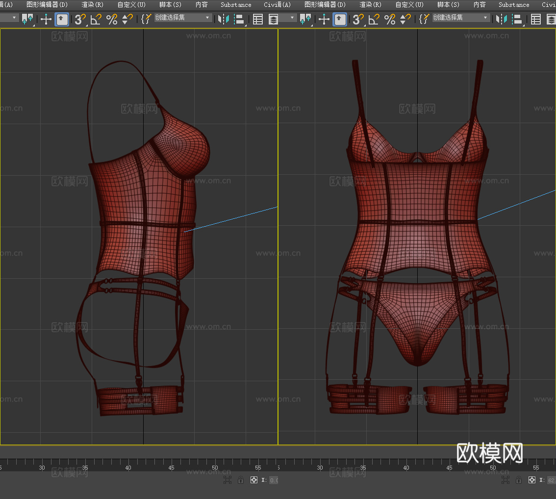 女士内衣 内裤 文胸 女性服装 女装3d模型