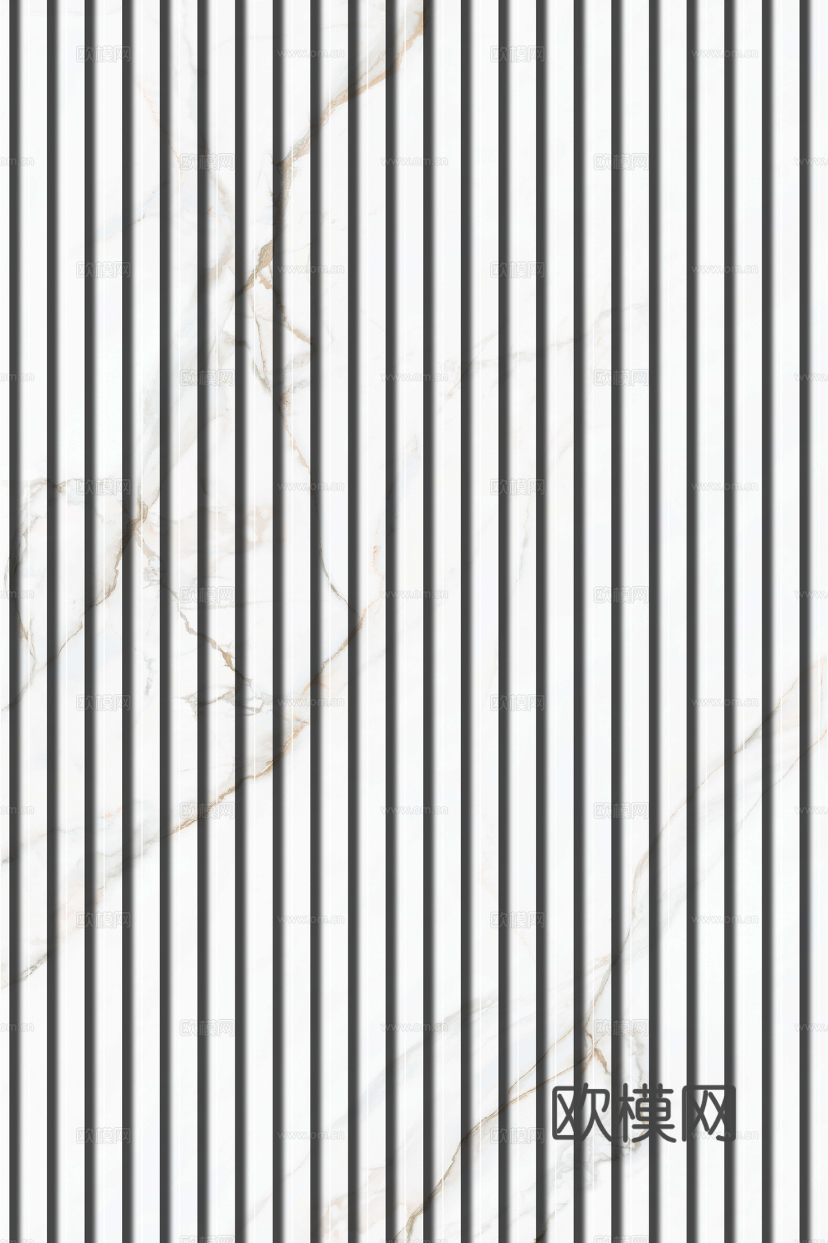 岩板大理石纹拉槽长城板格栅背景墙下载（渲染图7）