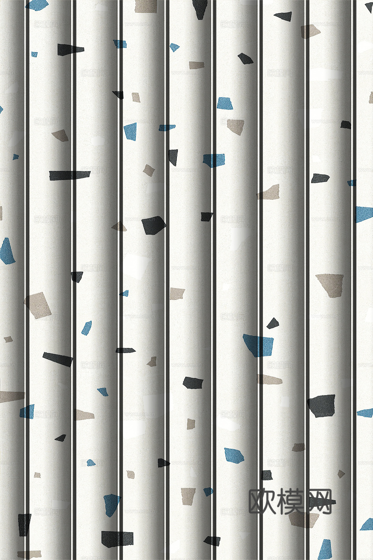 岩板大理石纹波浪艺术背景墙下载（渲染图5）