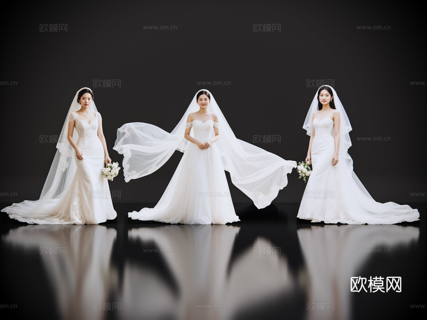2D现代人物 婚纱照 婚纱新娘 婚纱美女 现代美女su模型