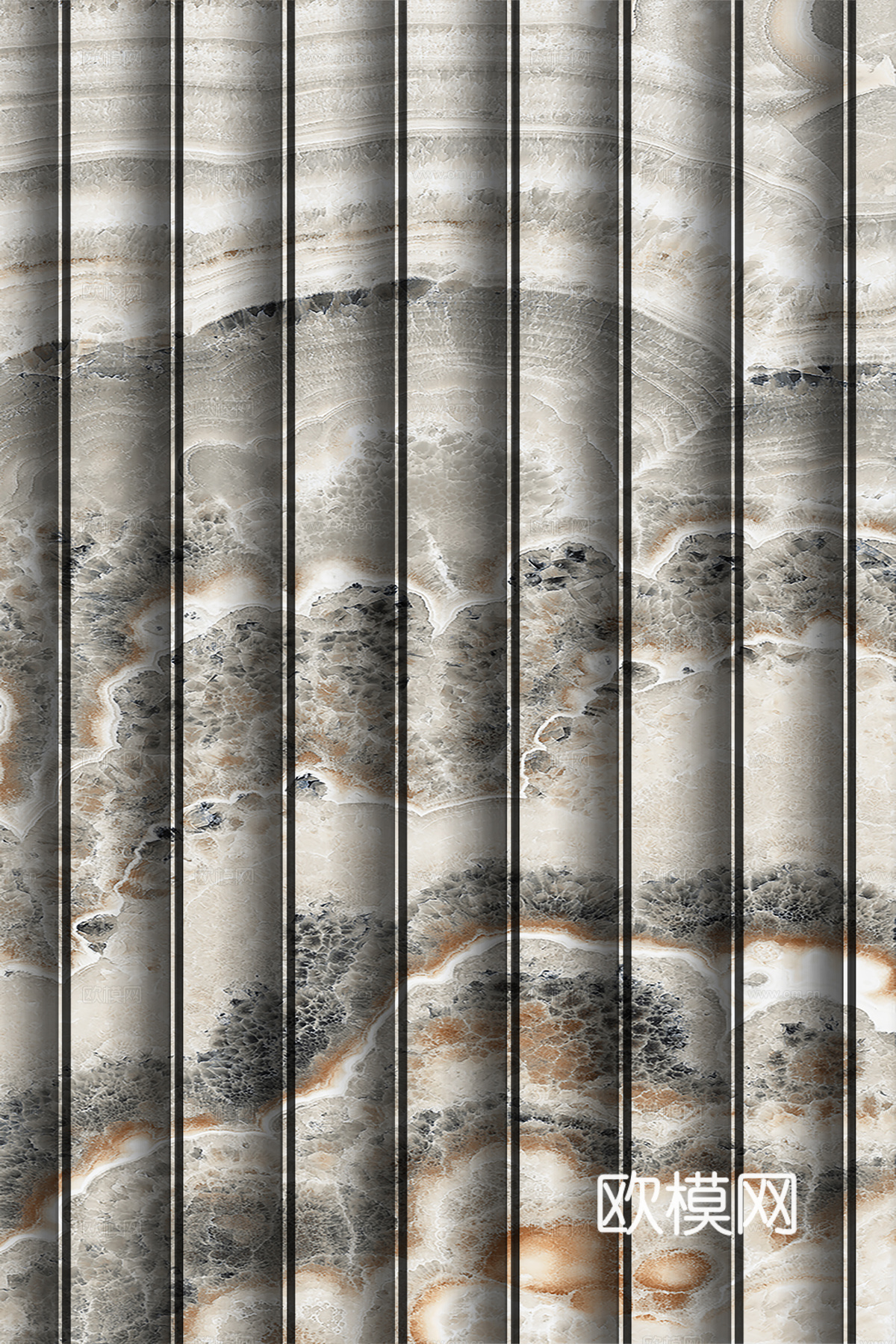 岩板大理石纹波浪艺术背景墙下载（渲染图8）