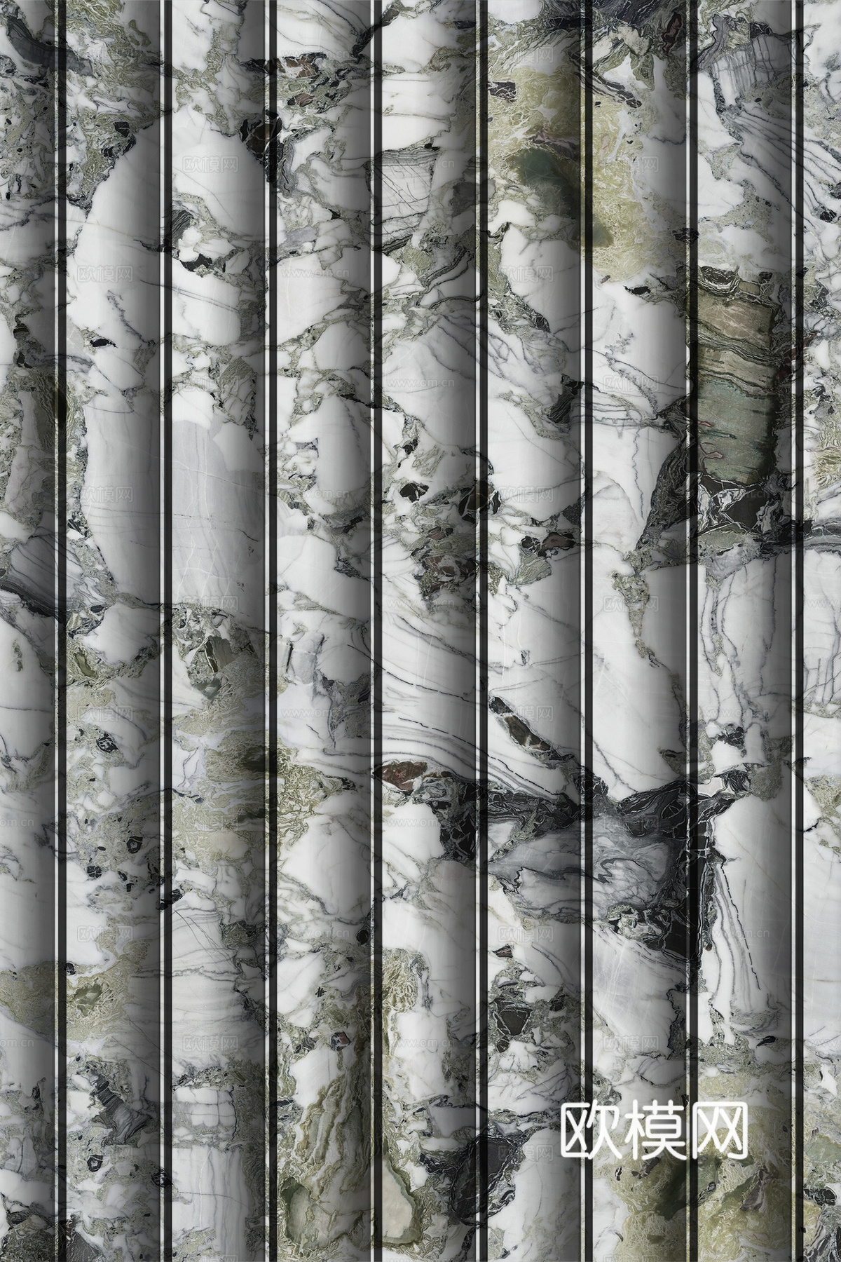 岩板大理石纹波浪艺术背景墙下载（渲染图3）