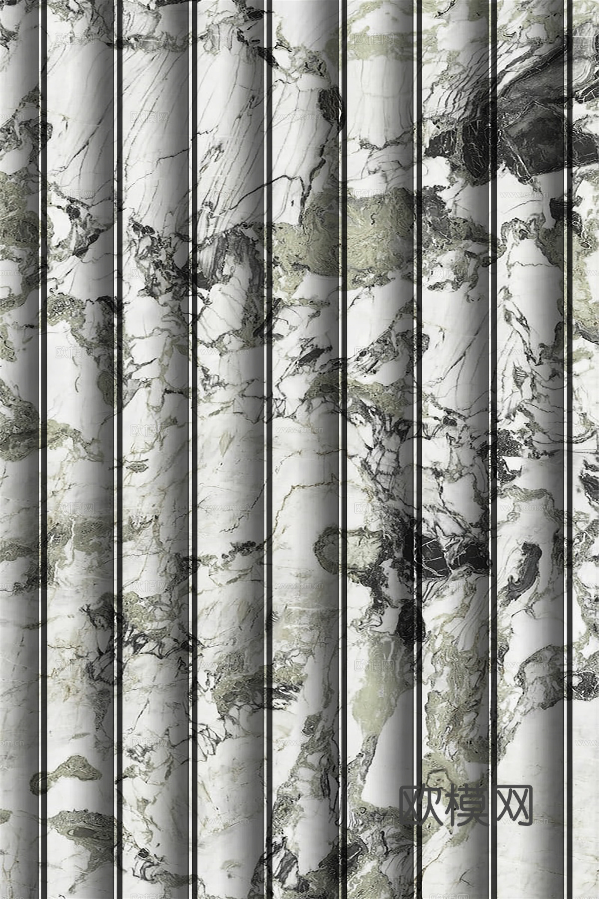 岩板大理石纹波浪艺术背景墙下载（渲染图3）