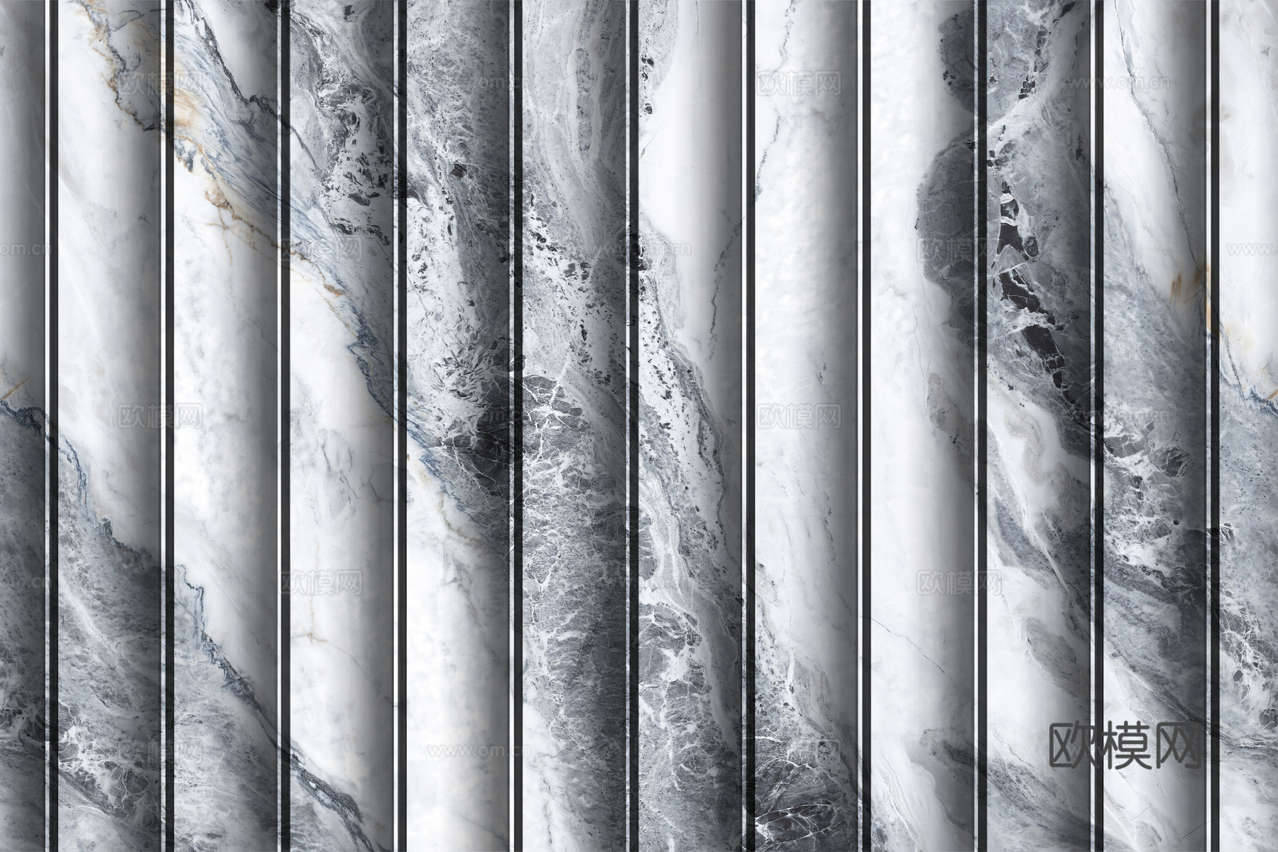 岩板大理石纹波浪艺术背景墙下载（渲染图7）