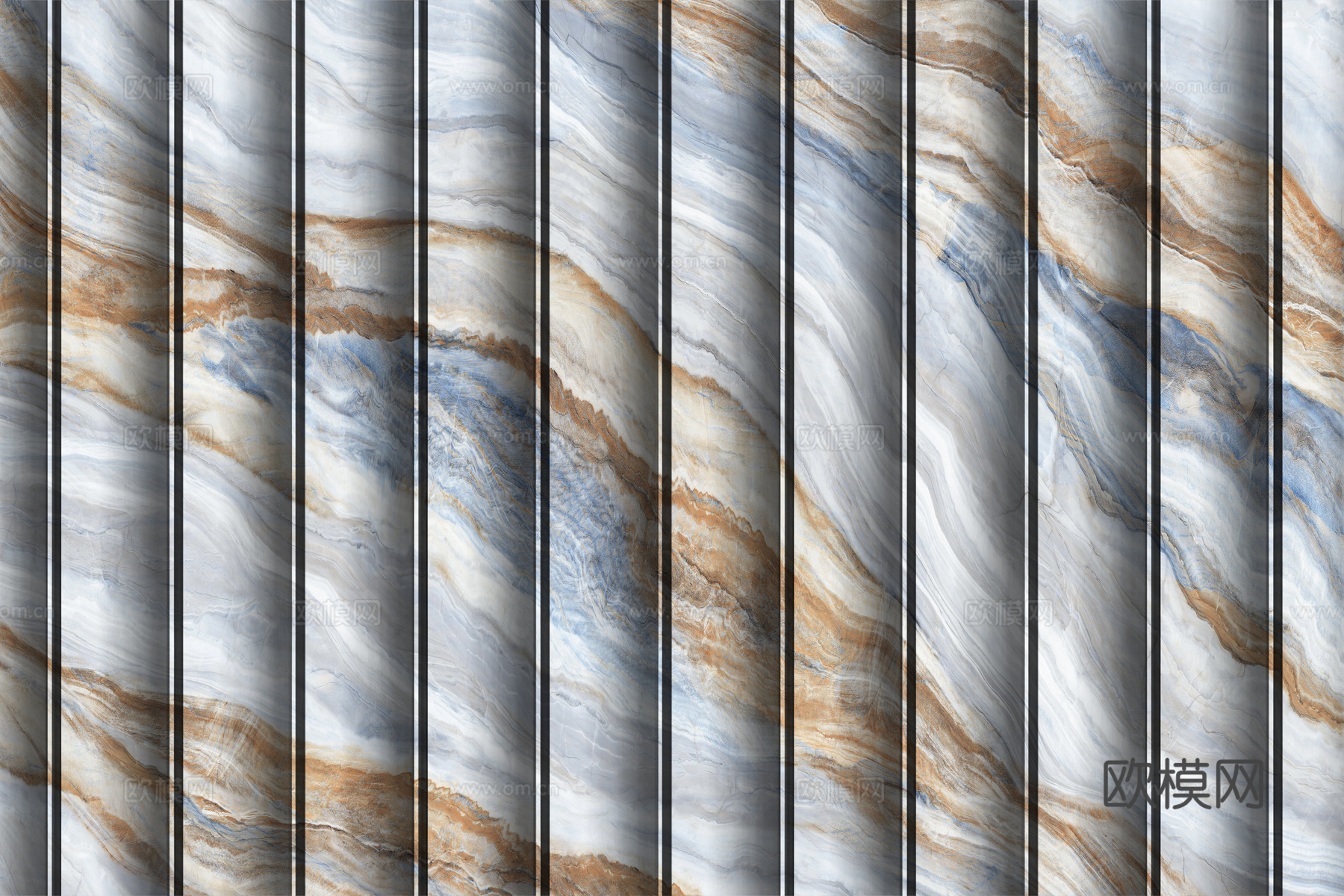 岩板大理石纹波浪艺术背景墙下载（渲染图7）