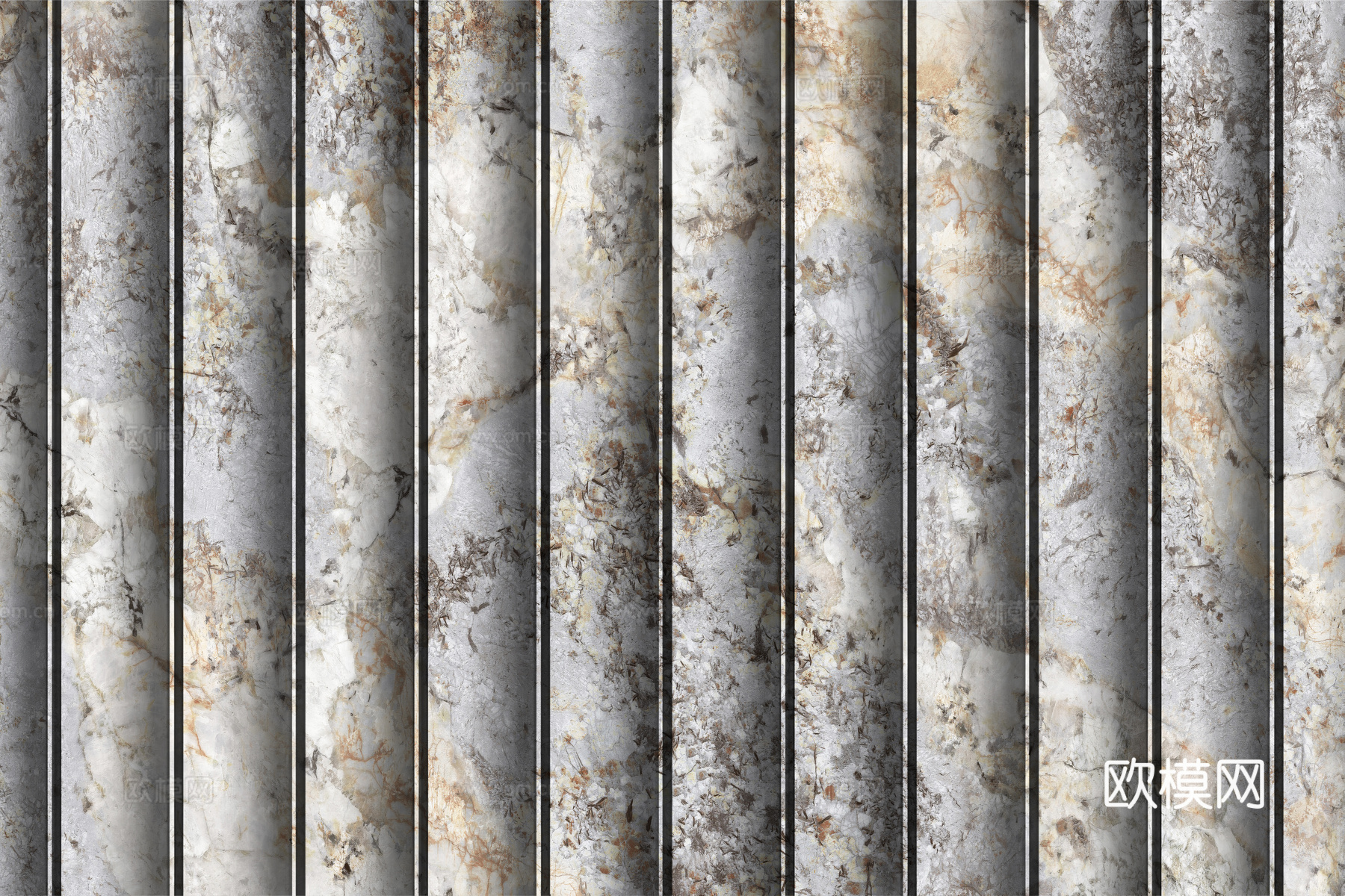 岩板大理石纹波浪艺术背景墙下载（渲染图8）