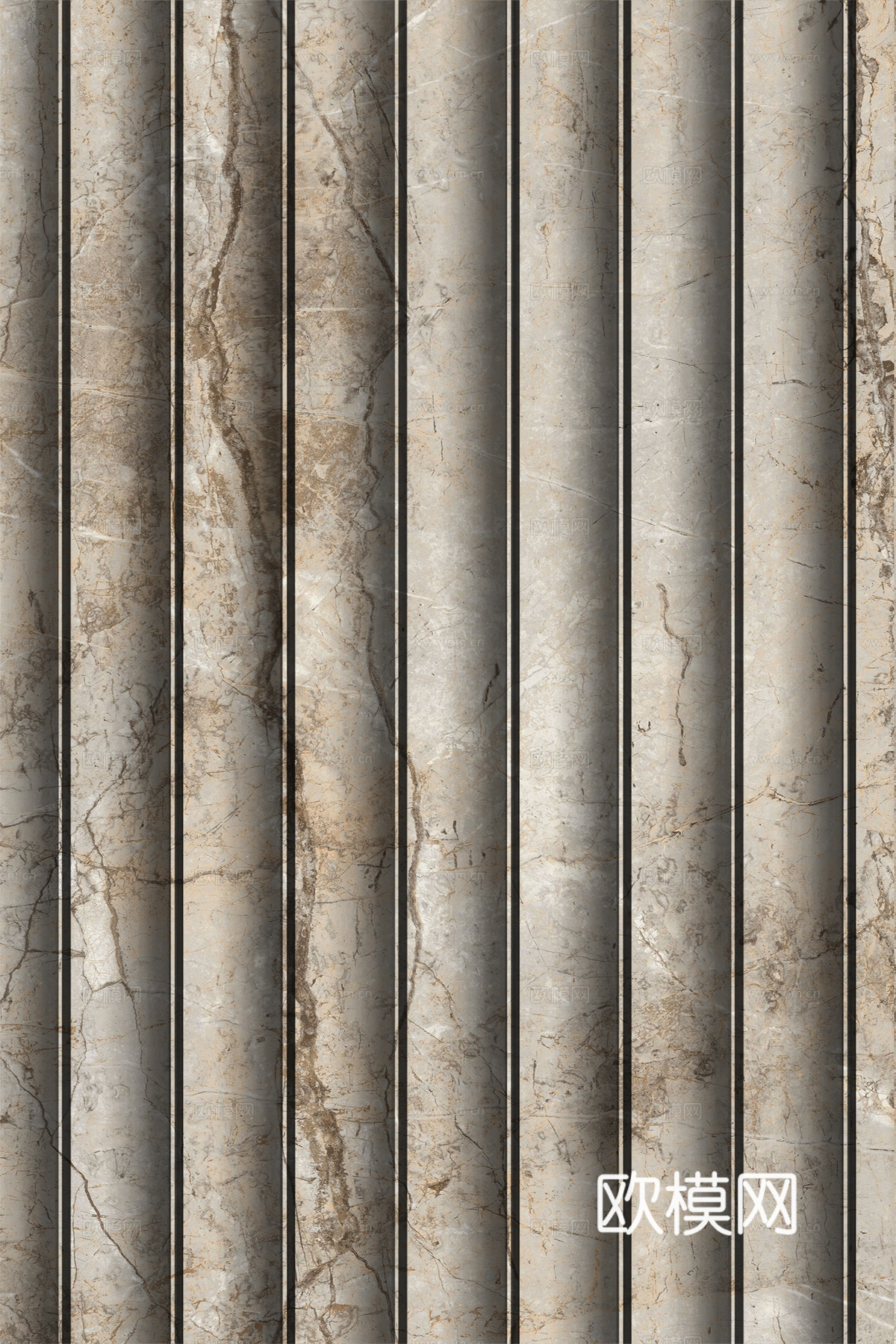 岩板大理石纹波浪艺术背景墙下载（渲染图7）