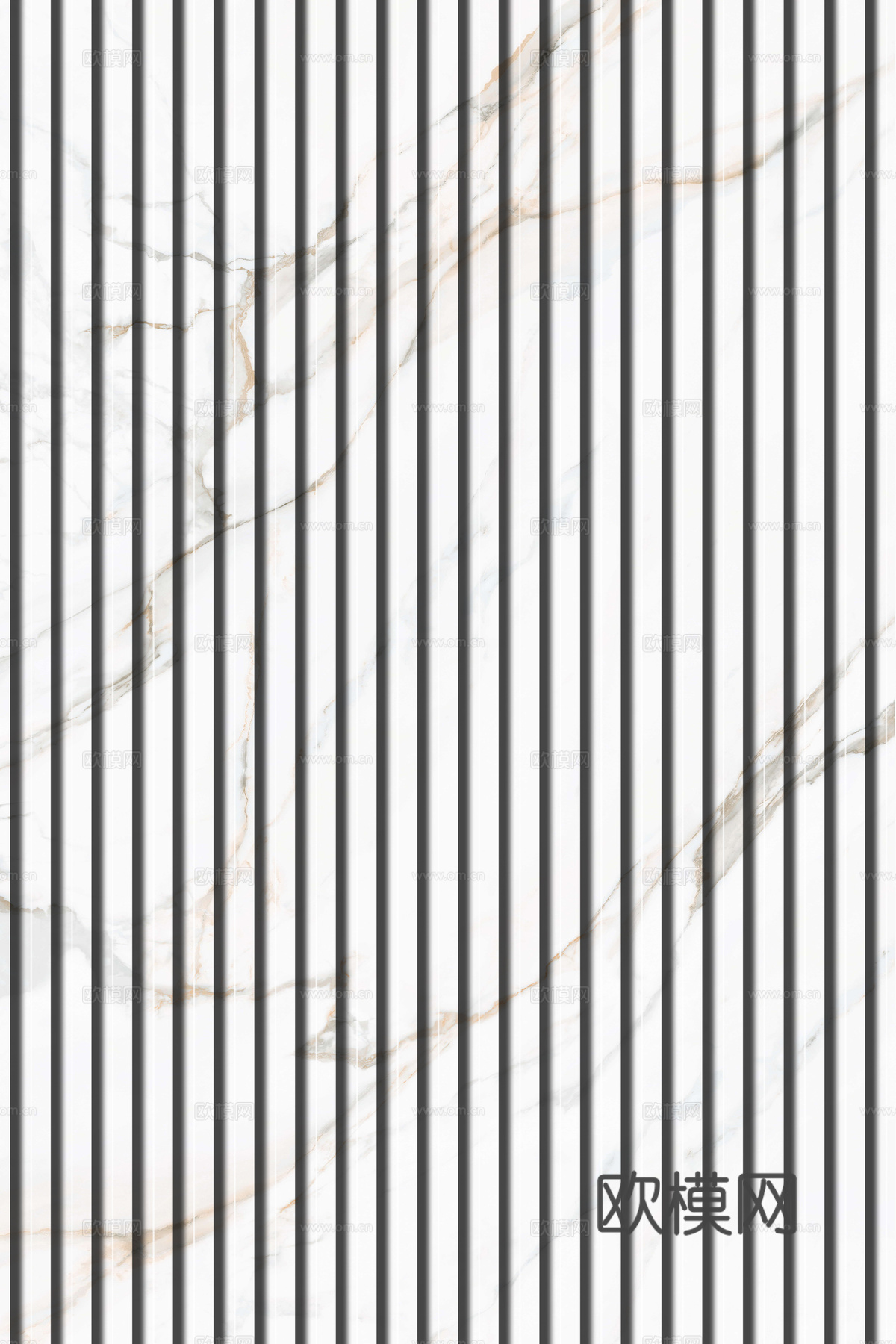 岩板大理石纹拉槽长城板格栅背景墙下载（渲染图5）