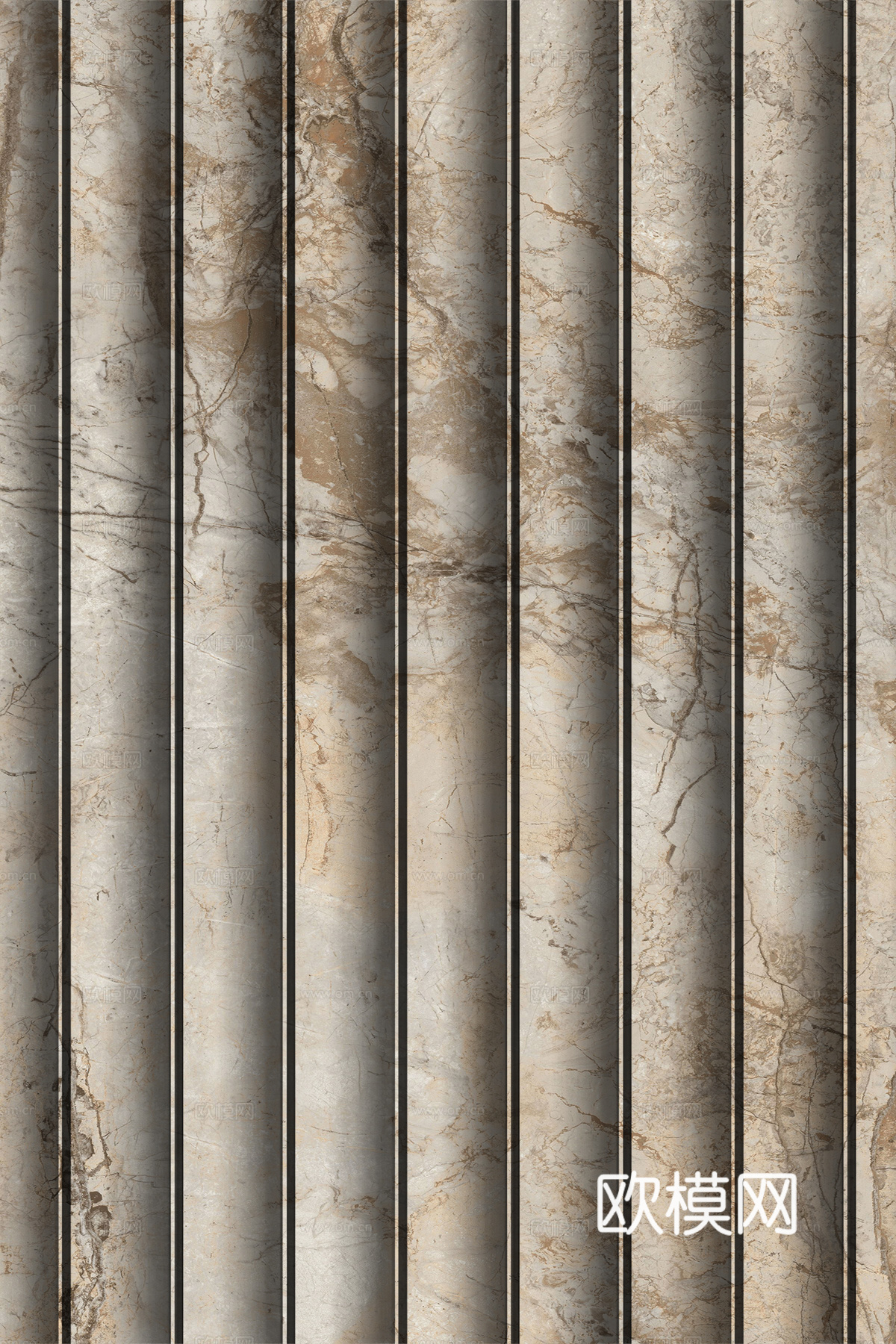 岩板大理石纹波浪艺术背景墙下载（渲染图4）