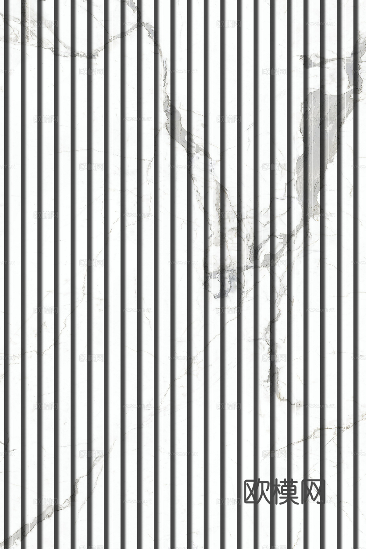 岩板大理石纹拉槽长城板格栅背景墙下载（渲染图2）