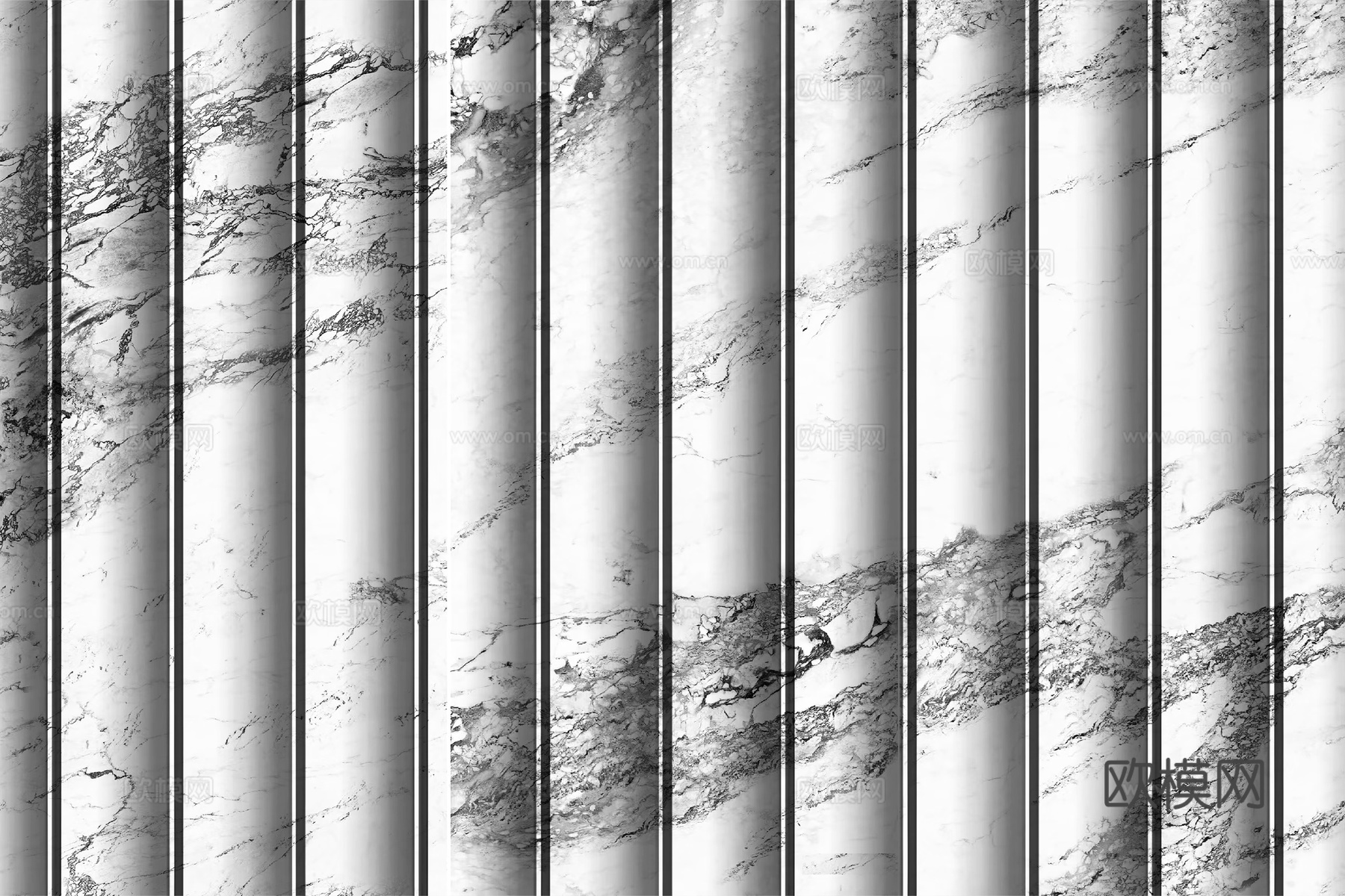 岩板大理石纹波浪艺术背景墙下载（渲染图5）