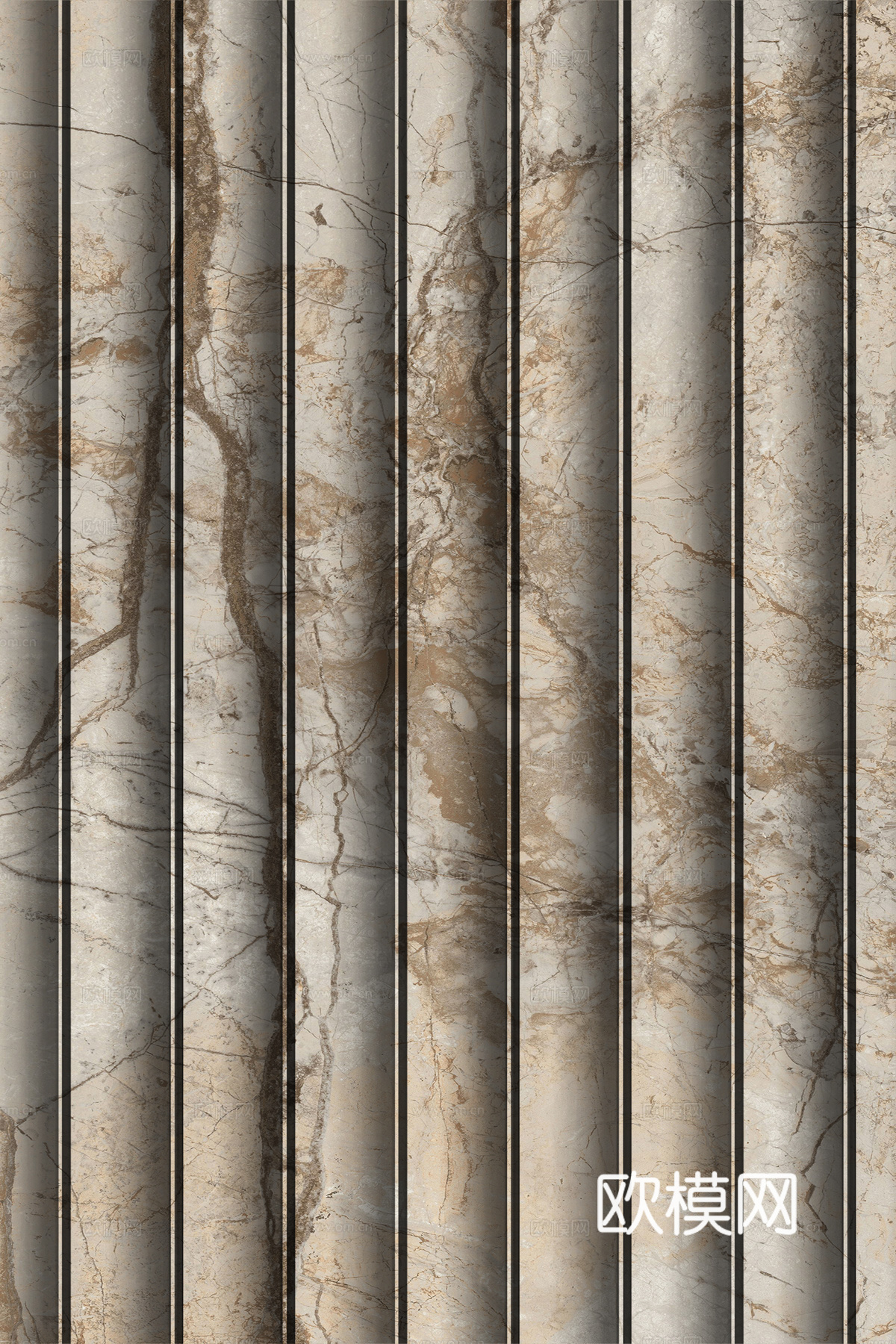 岩板大理石纹波浪艺术背景墙下载（渲染图5）