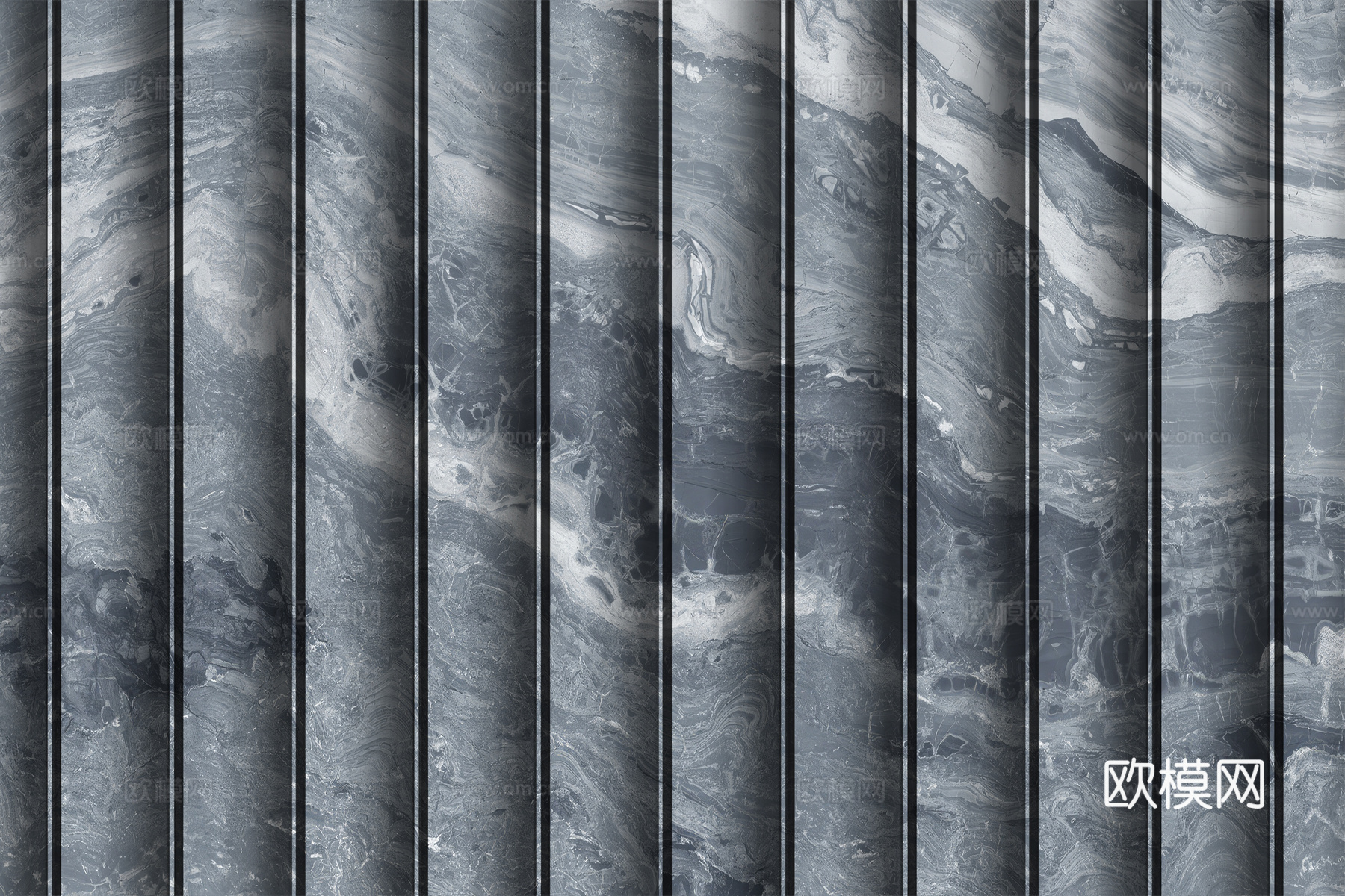 岩板大理石纹波浪艺术背景墙下载（渲染图5）