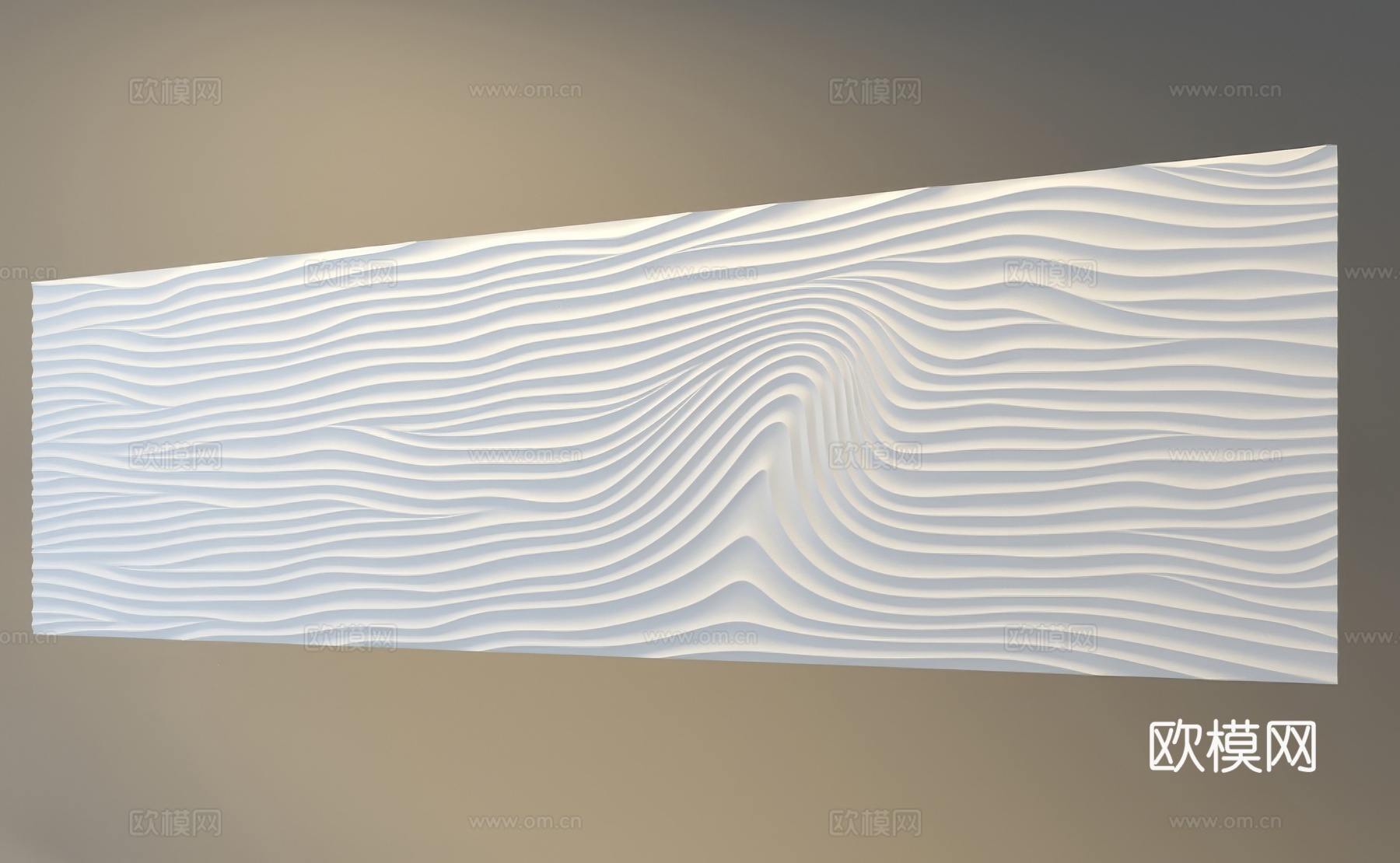 波浪纹墙板 纹理护墙板3d模型