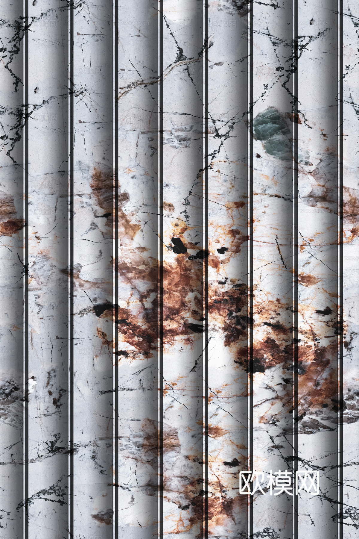 岩板大理石纹波浪艺术背景墙下载（渲染图6）