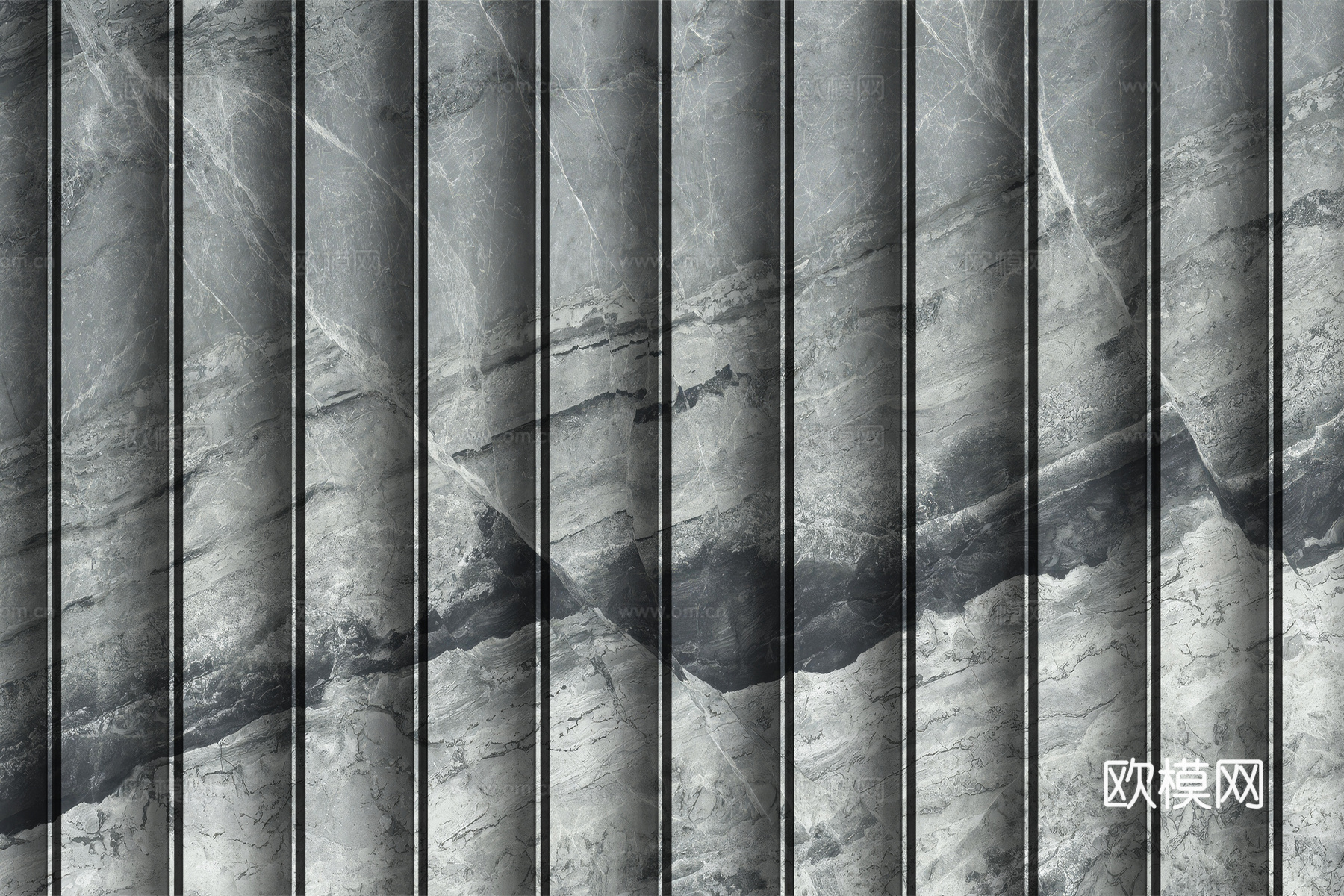 岩板大理石纹波浪艺术背景墙下载（渲染图8）