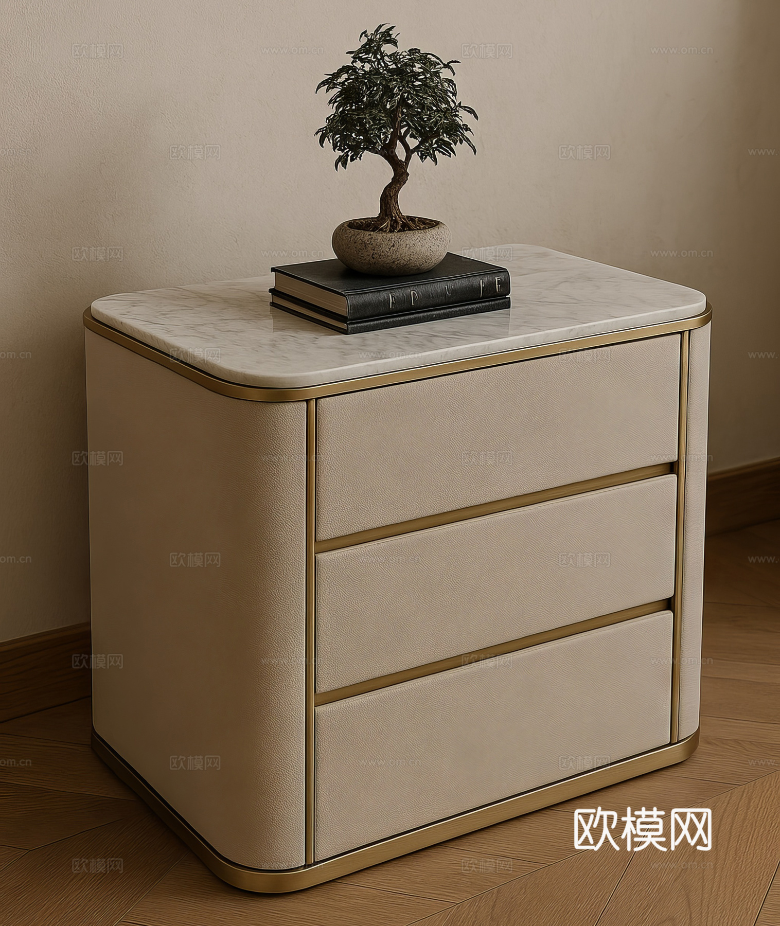 床头柜 边柜su模型