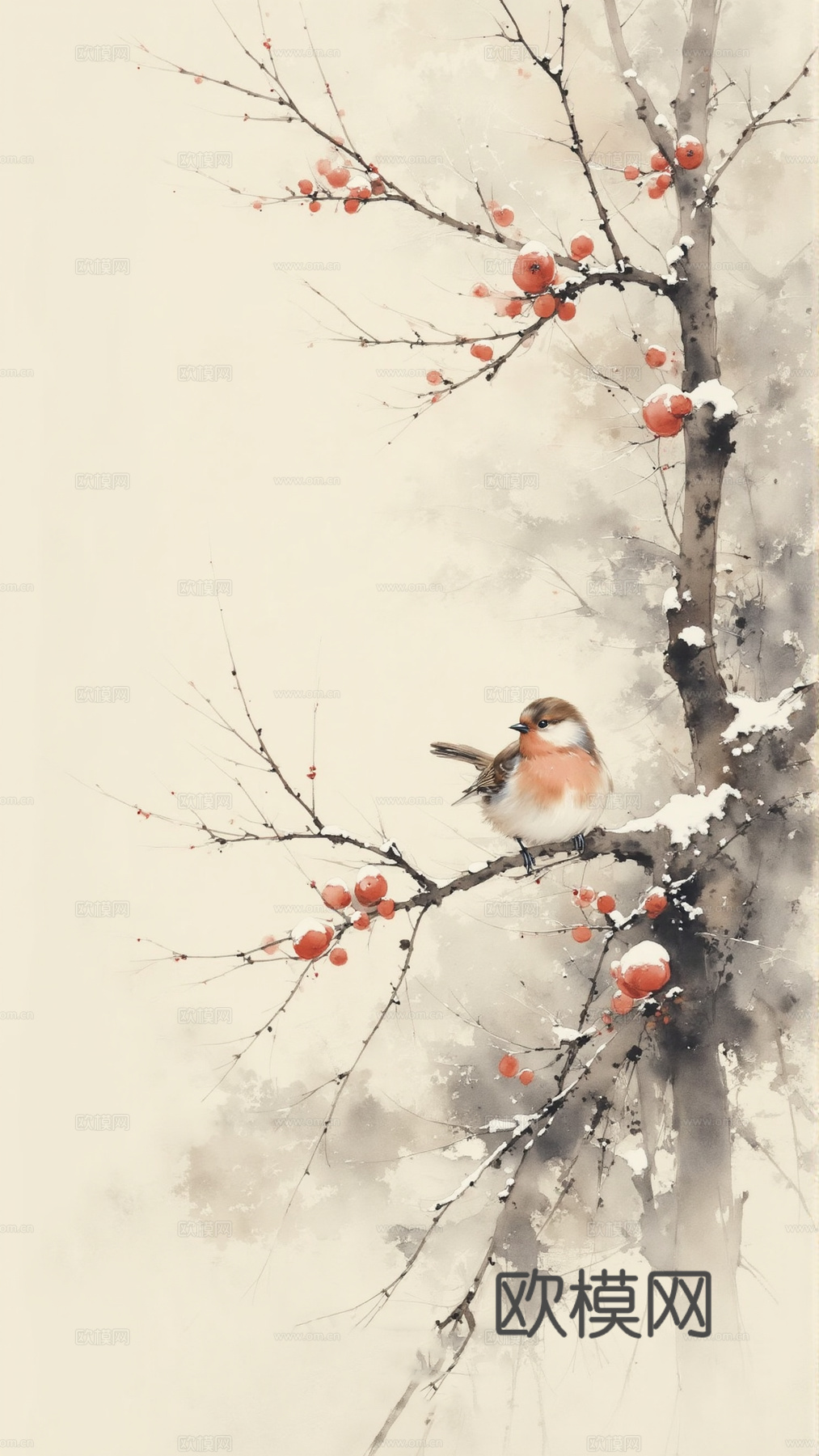 现代中国古典禅意水墨画