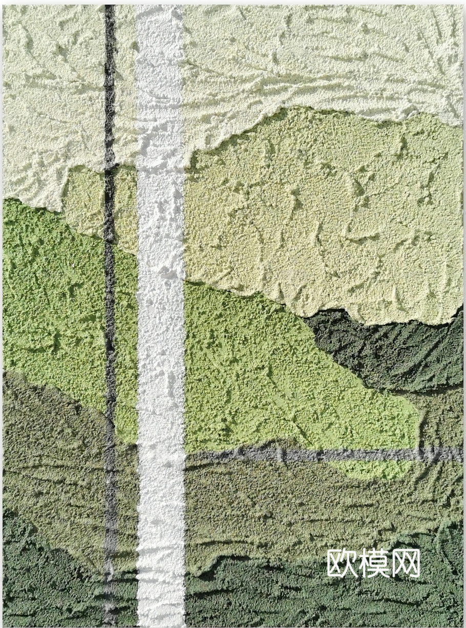 侘寂风绿色肌理油画贴图