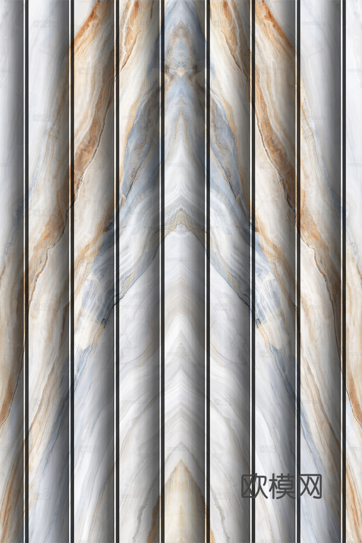 岩板大理石纹波浪艺术背景墙下载（渲染图3）