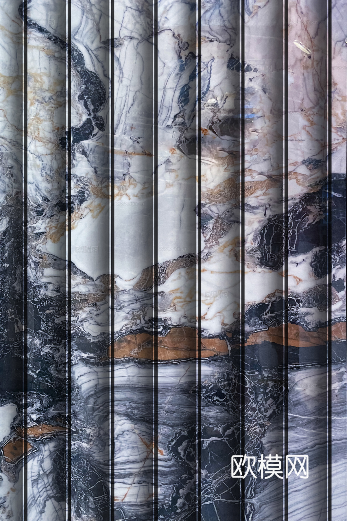 岩板大理石纹波浪艺术背景墙下载（渲染图7）