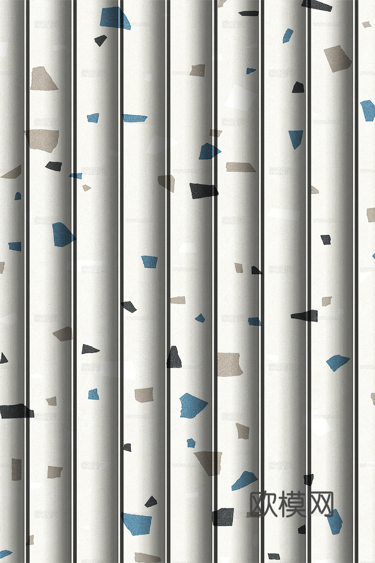 岩板大理石纹波浪艺术背景墙下载（渲染图6）