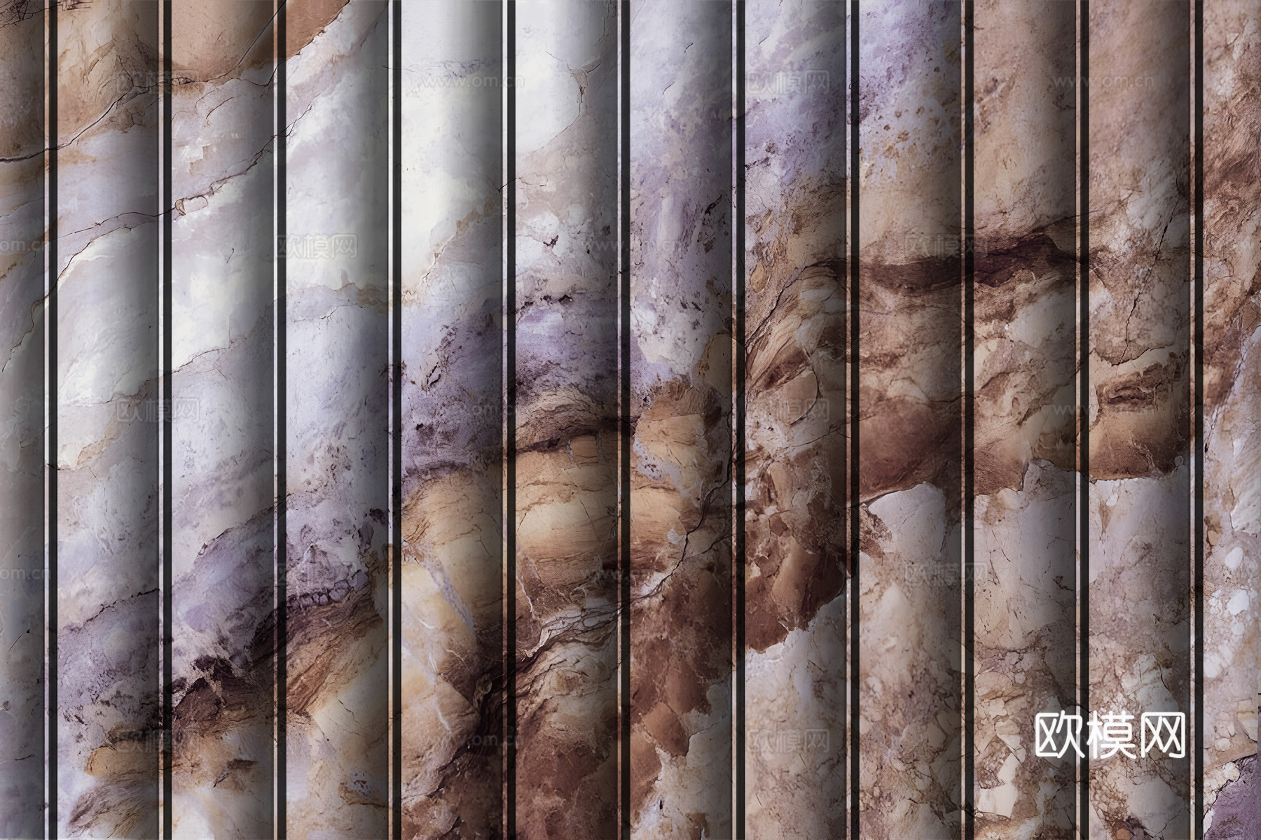 岩板大理石纹波浪艺术背景墙下载（渲染图4）