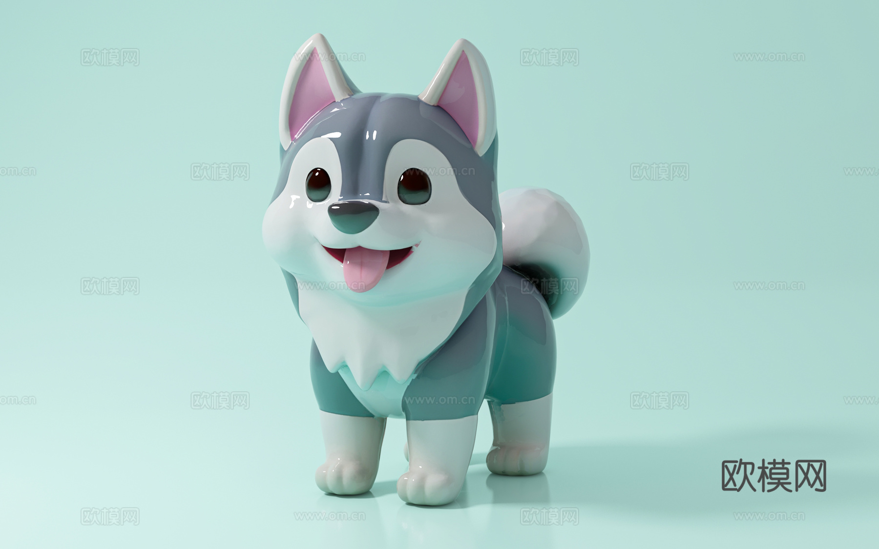 哈士奇 狗狗 犬卡通形象 动漫角色 动物手办 打卡 玩偶 玩3d模型