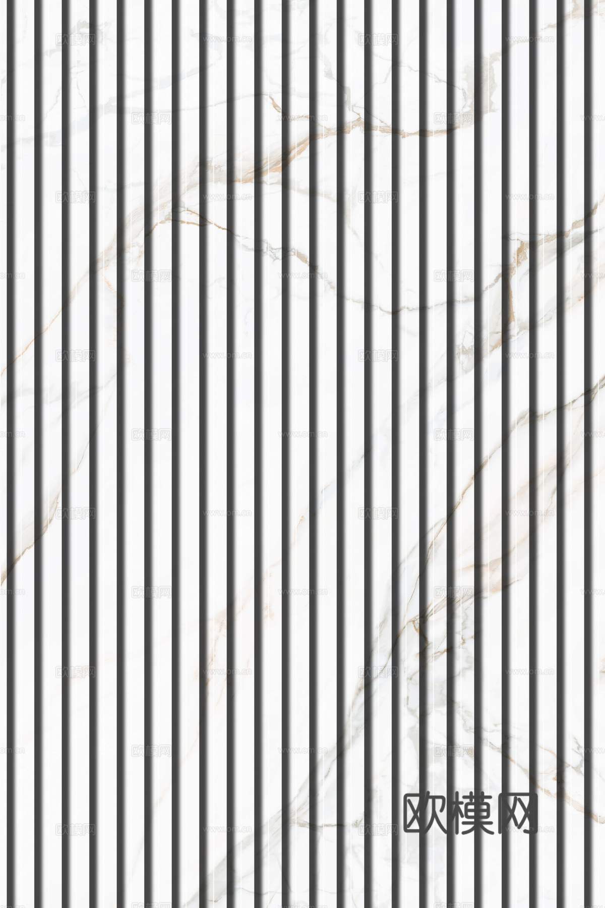 岩板大理石纹拉槽长城板格栅背景墙下载（渲染图8）