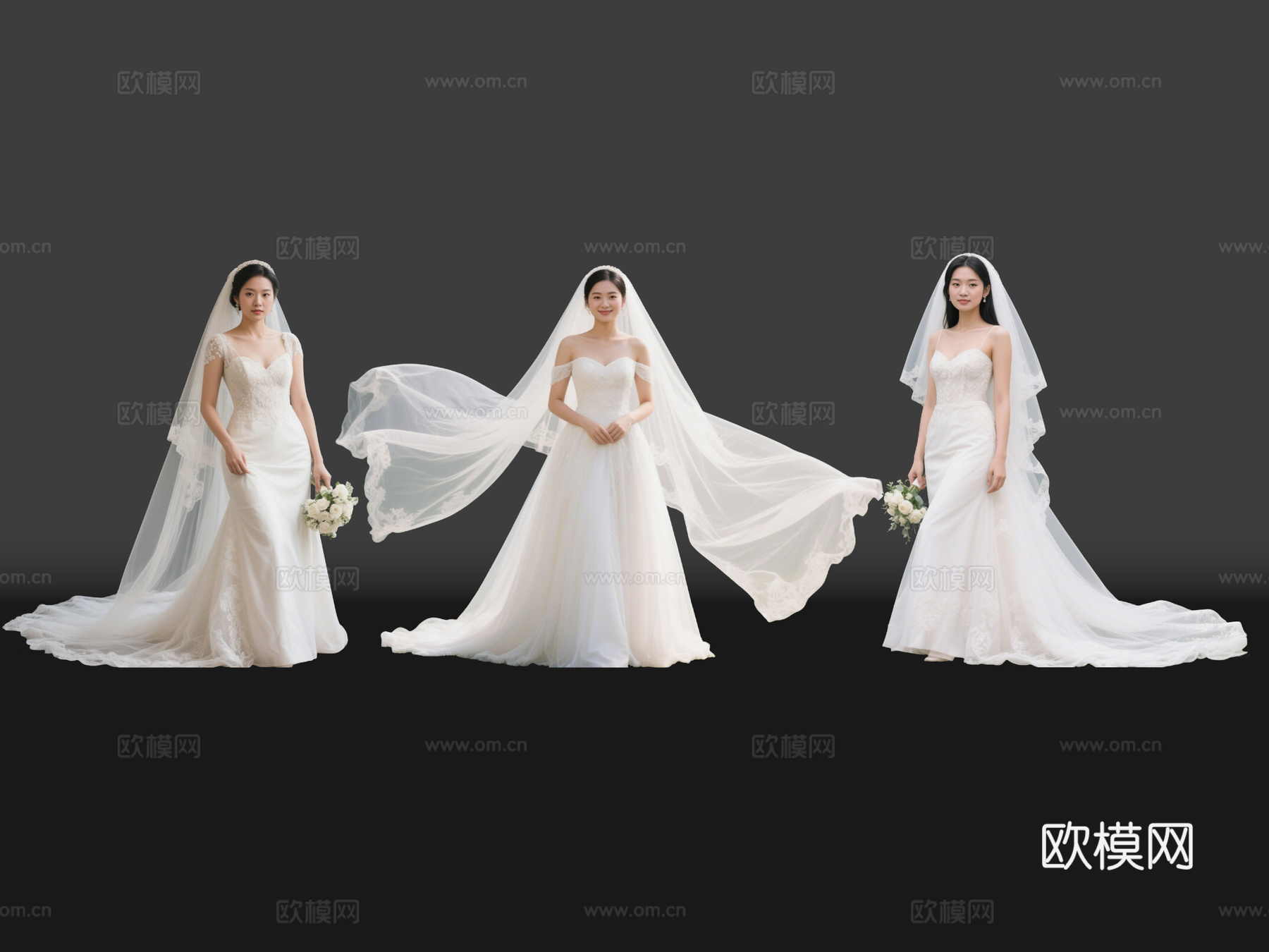 2D现代人物 婚纱照 婚纱新娘 婚纱美女 现代美女su模型