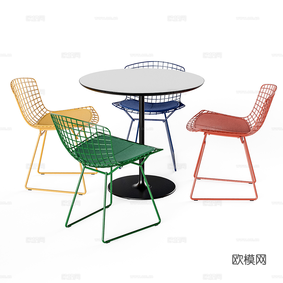 Knoll 休闲桌椅 洽谈桌椅 铁艺椅 户外椅3d模型