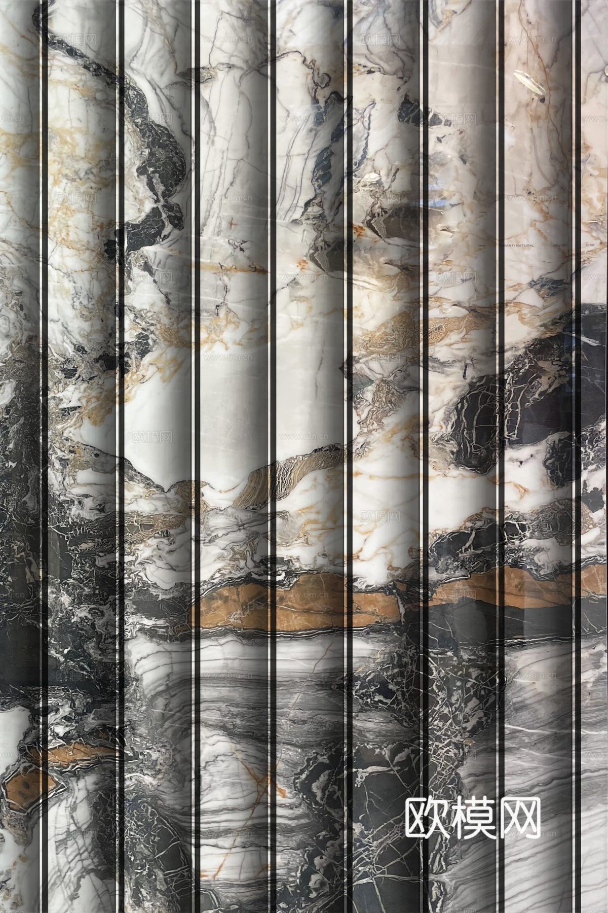 岩板大理石纹波浪艺术背景墙下载（渲染图5）