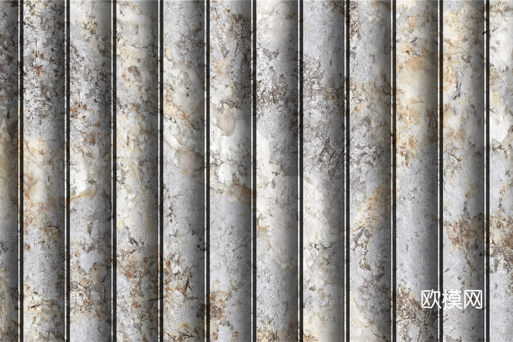 岩板大理石纹波浪艺术背景墙下载（渲染图5）